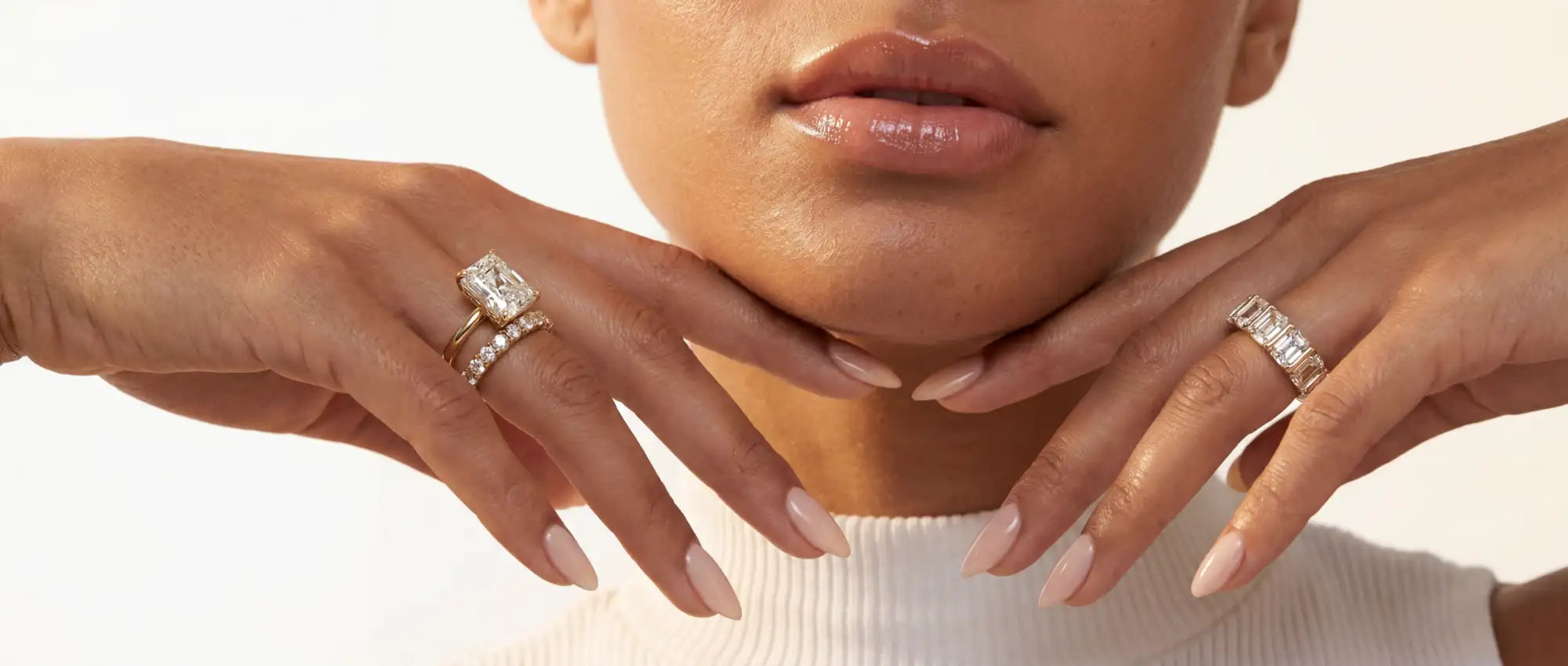 Engagement ring and wedding band