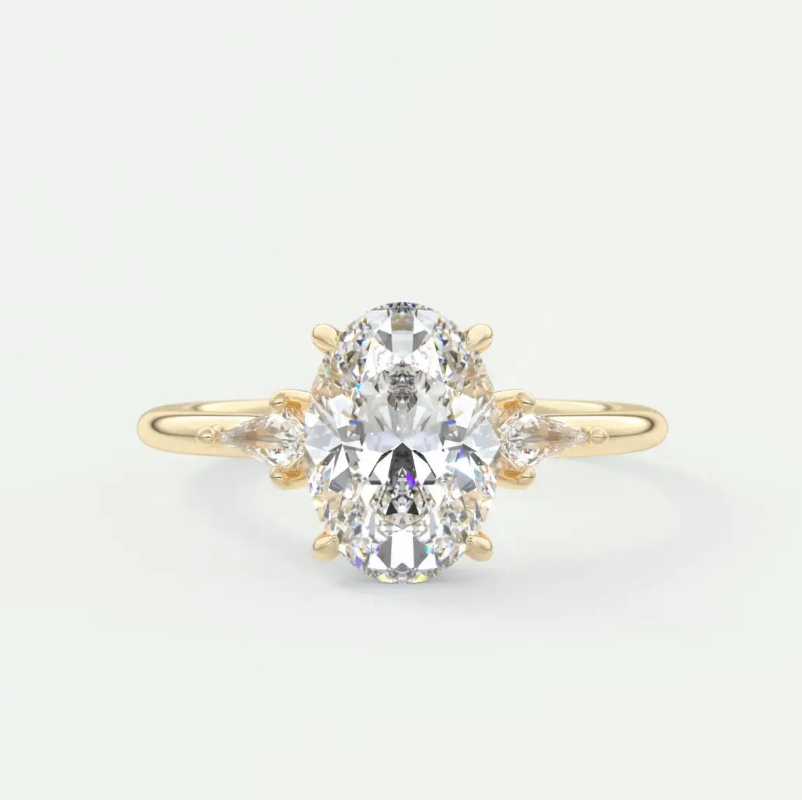 Oval Three-Stone Engagement Ring