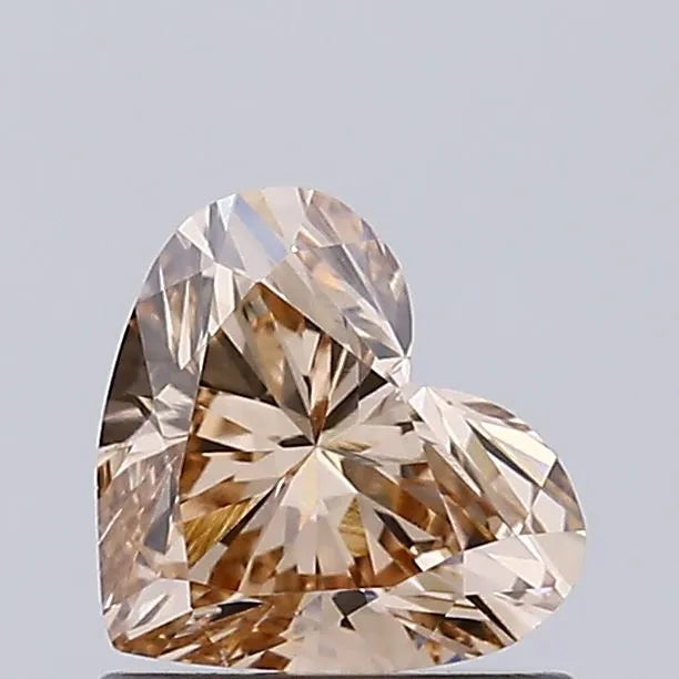 0.68ct Heart Lab Grown Diamond (Colour Fancy Light Brown, Clarity VVS2, IGI Certified)