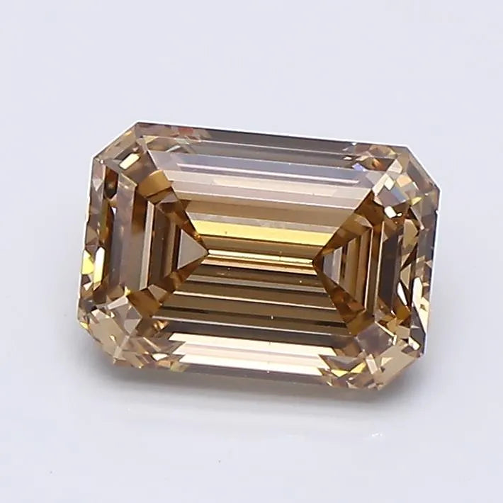 1.21ct Emerald Lab Grown Diamond (Colour Fancy Light Brown, Clarity VS1, IGI Certified)
