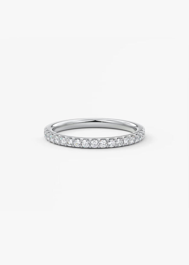 1.6mm half french set eternity band – lab-grown or natural diamonds
