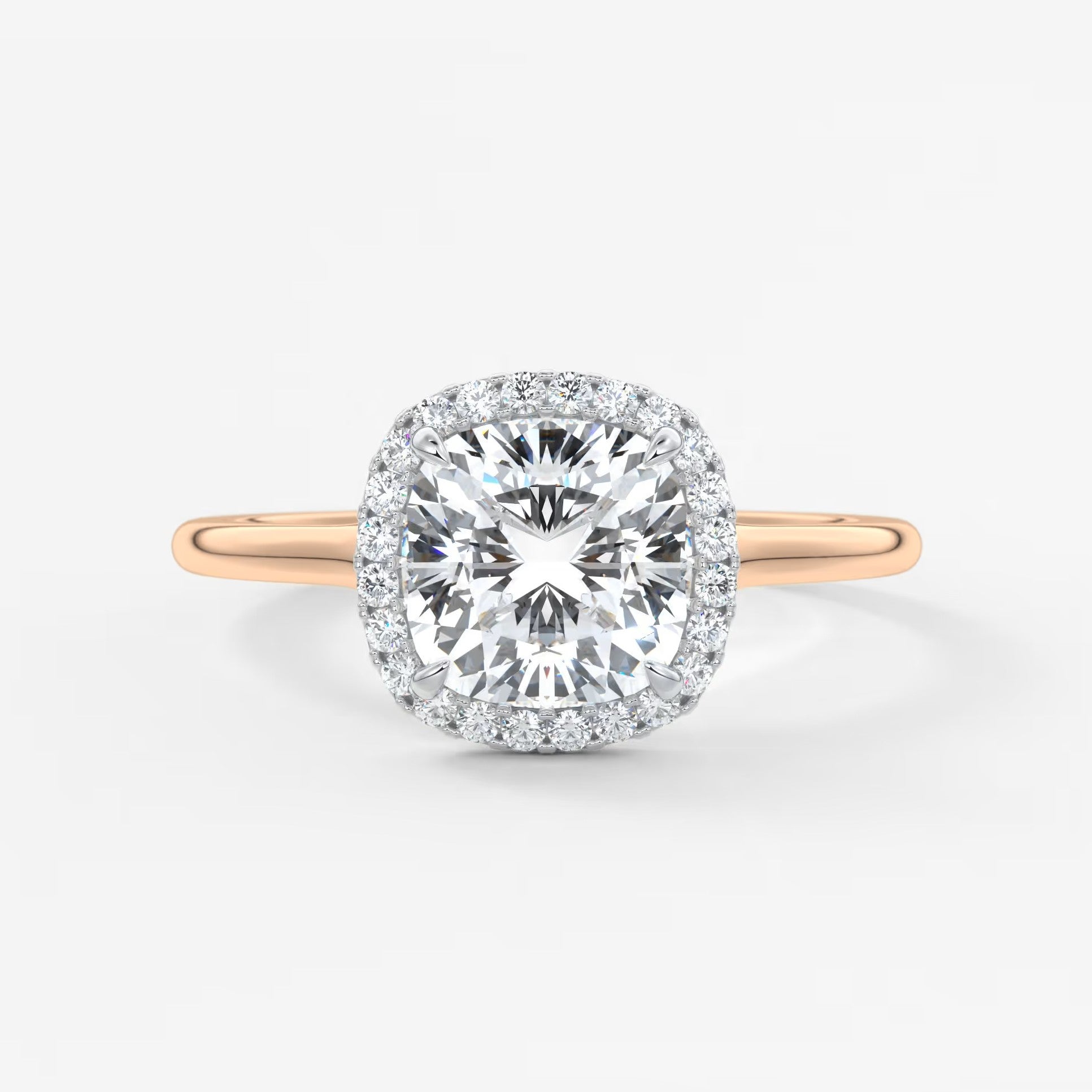 Aeris cushion halo two-tone engagement ring