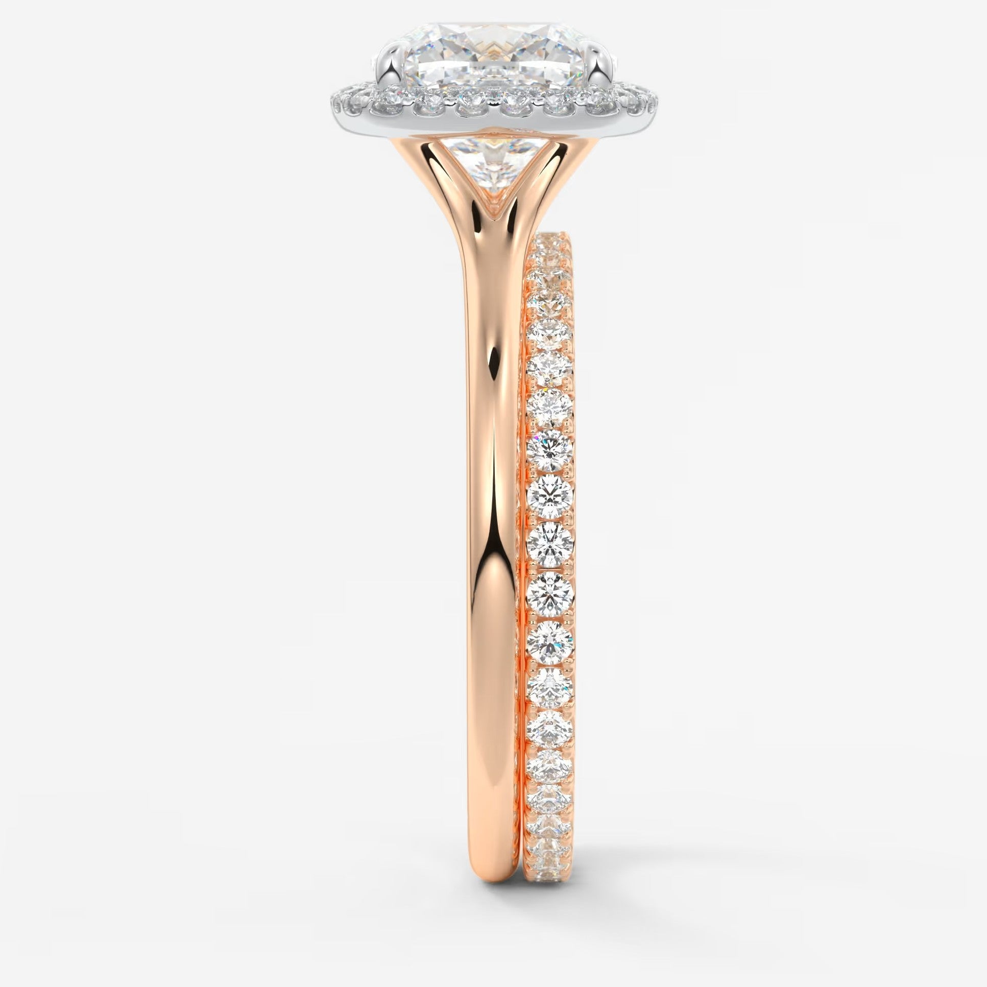 Aeris cushion halo two-tone engagement ring