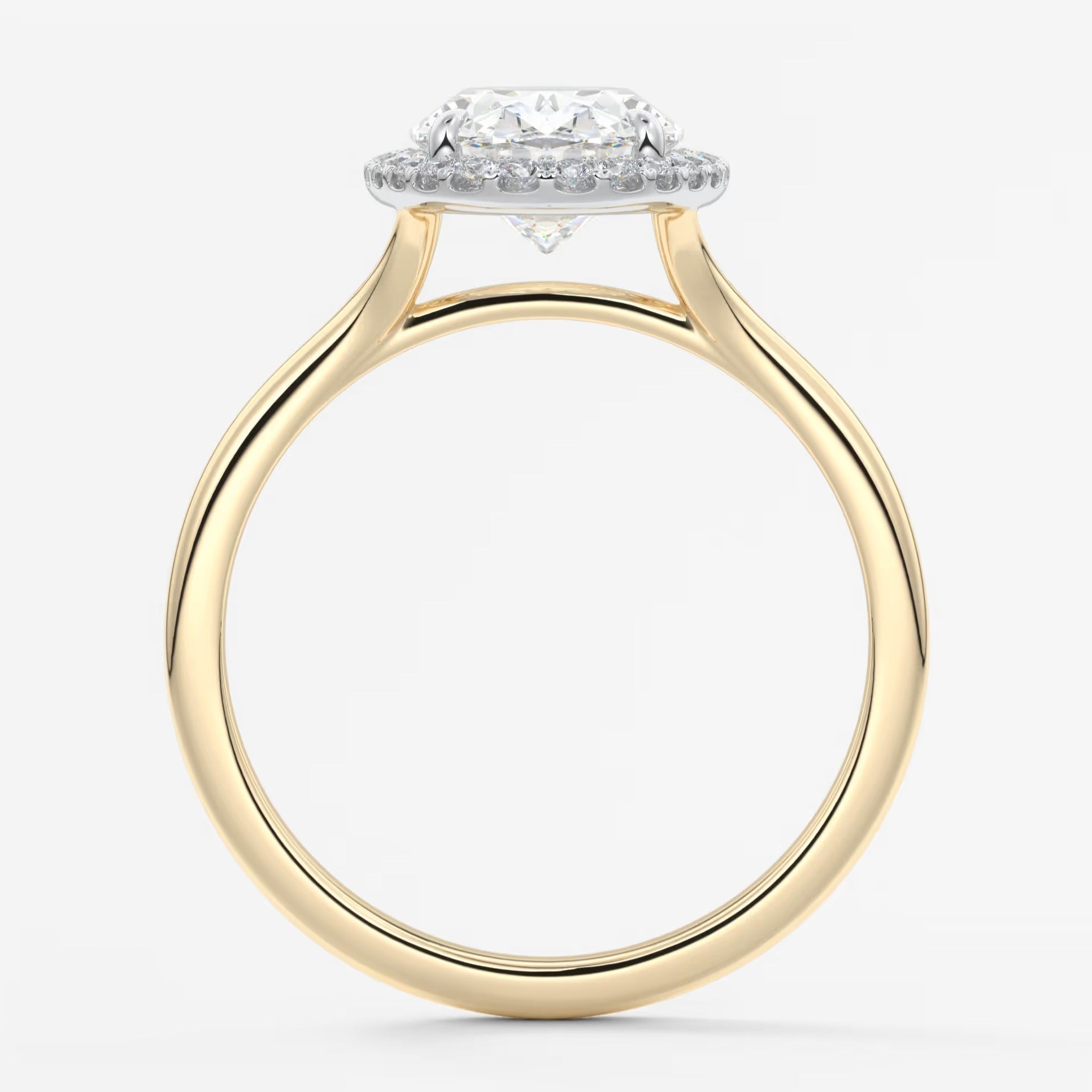 Aeris oval halo two-tone engagement ring