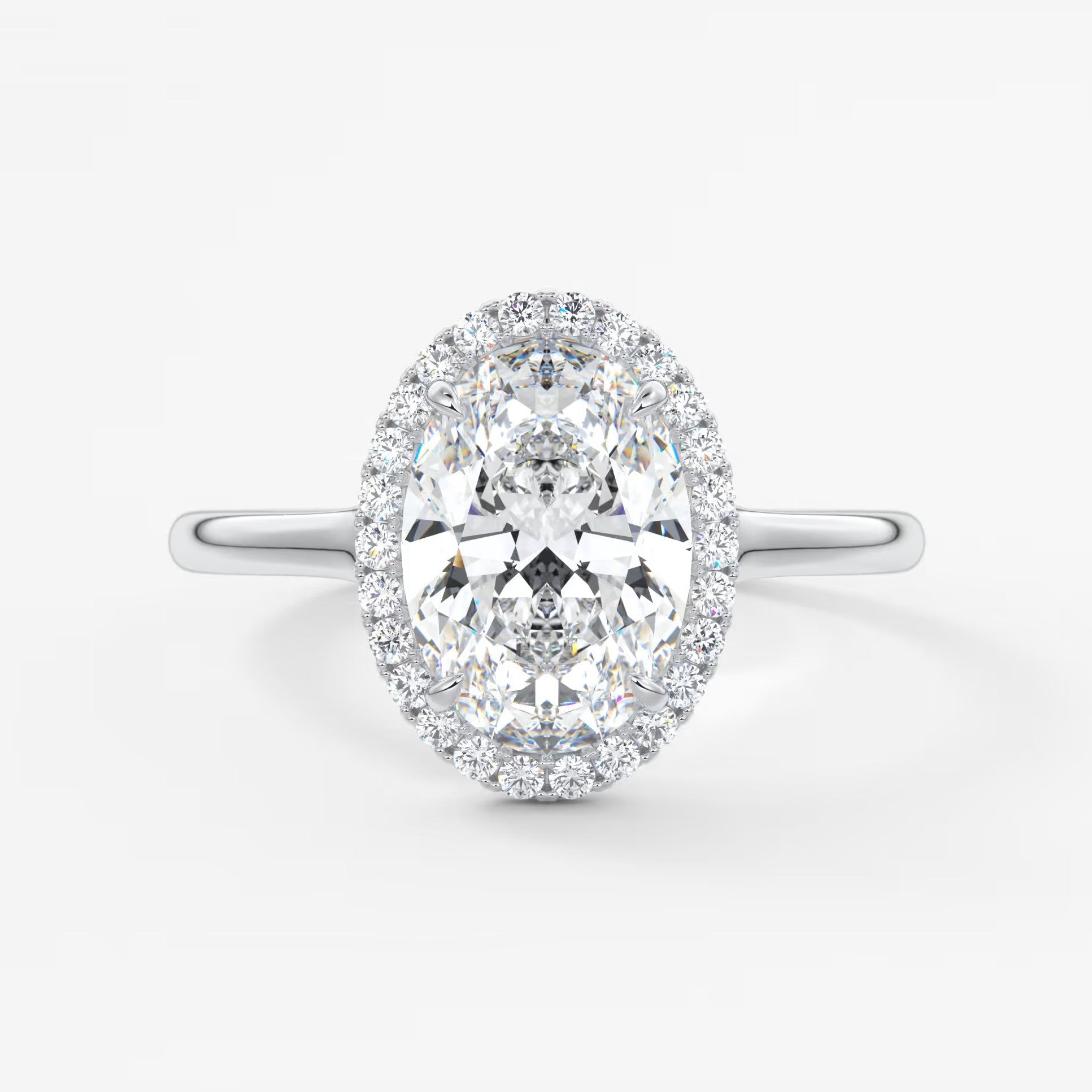 Aeris oval halo two-tone engagement ring