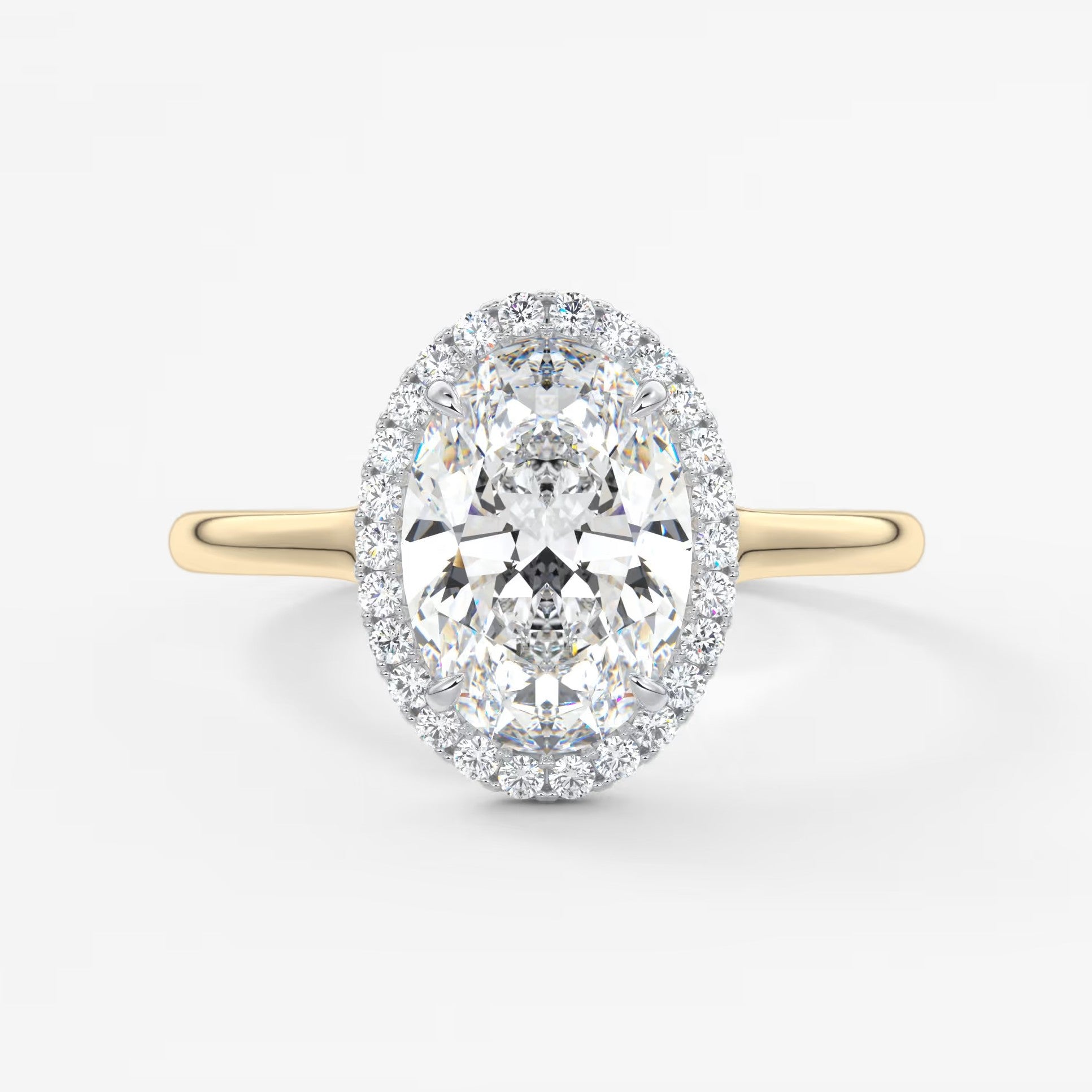 Aeris oval halo two-tone engagement ring
