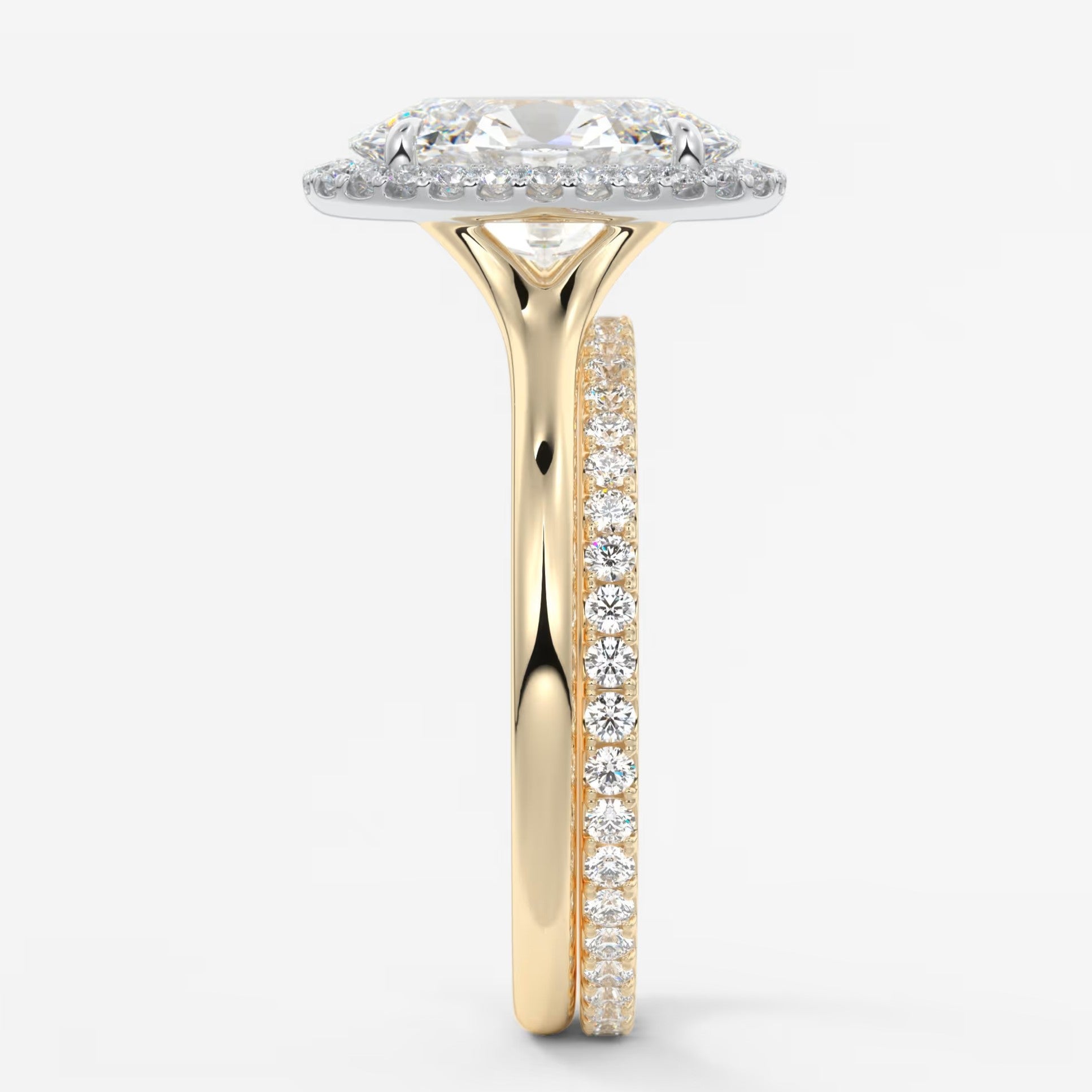 Aeris oval halo two-tone engagement ring