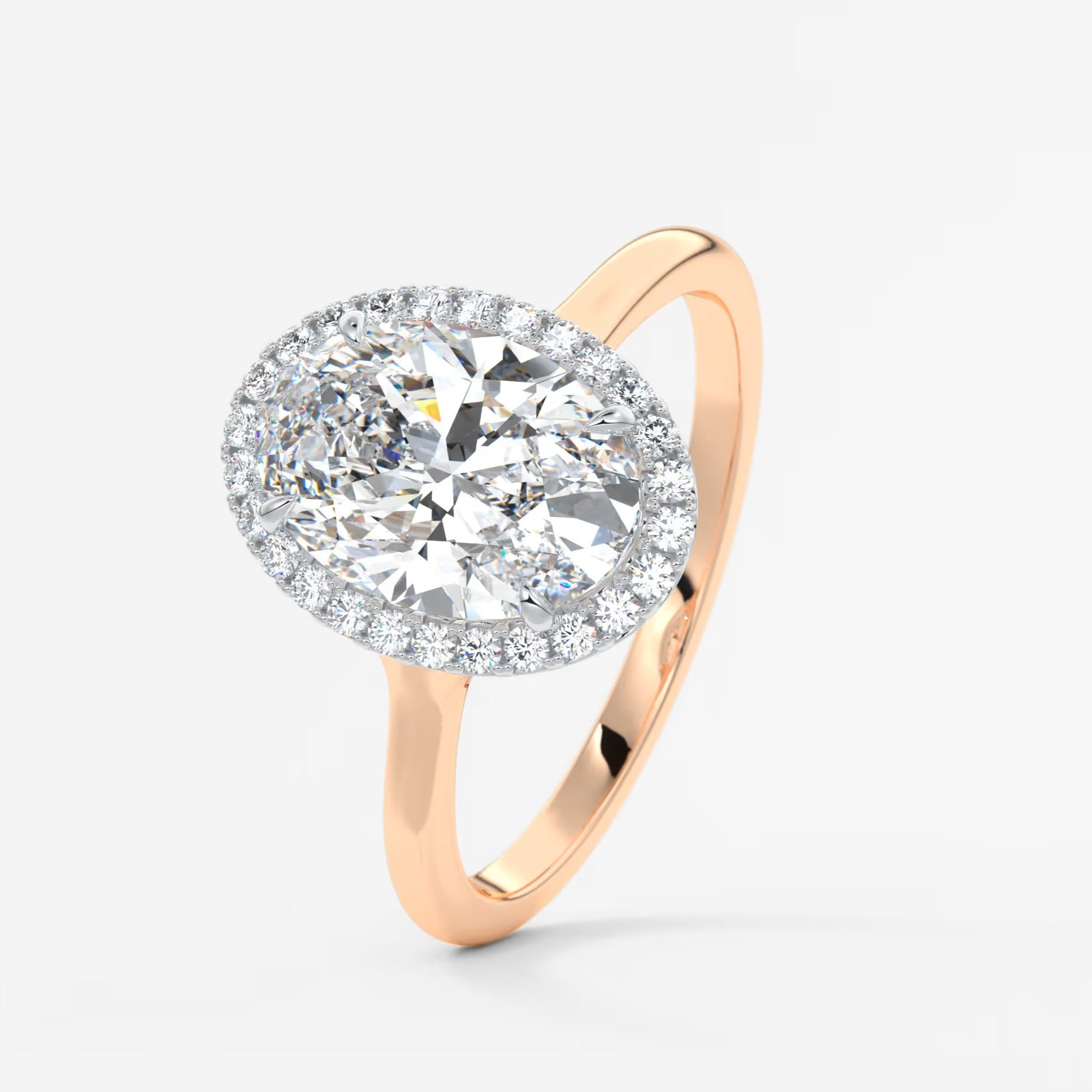 Aeris oval halo two-tone engagement ring