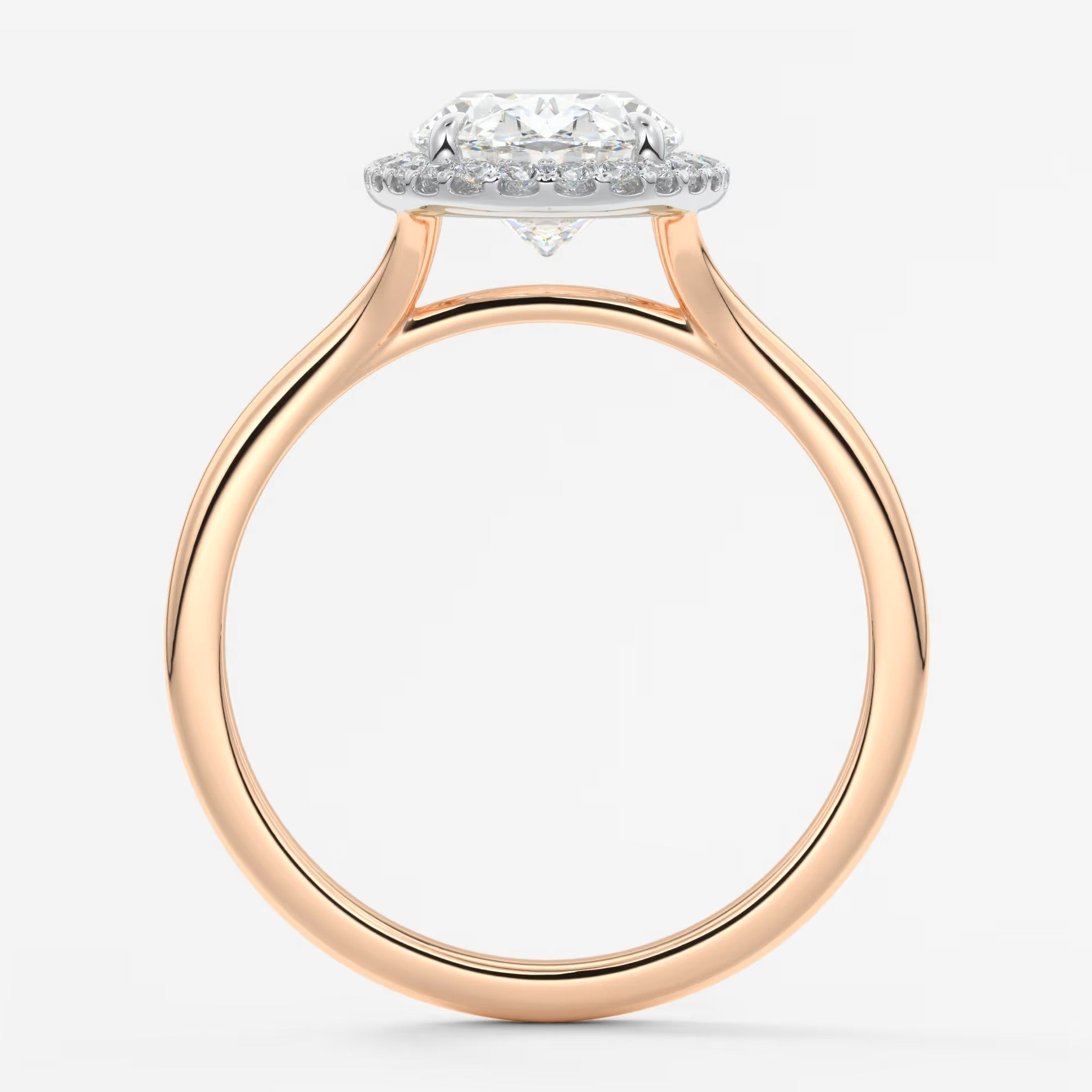 Aeris oval halo two-tone engagement ring