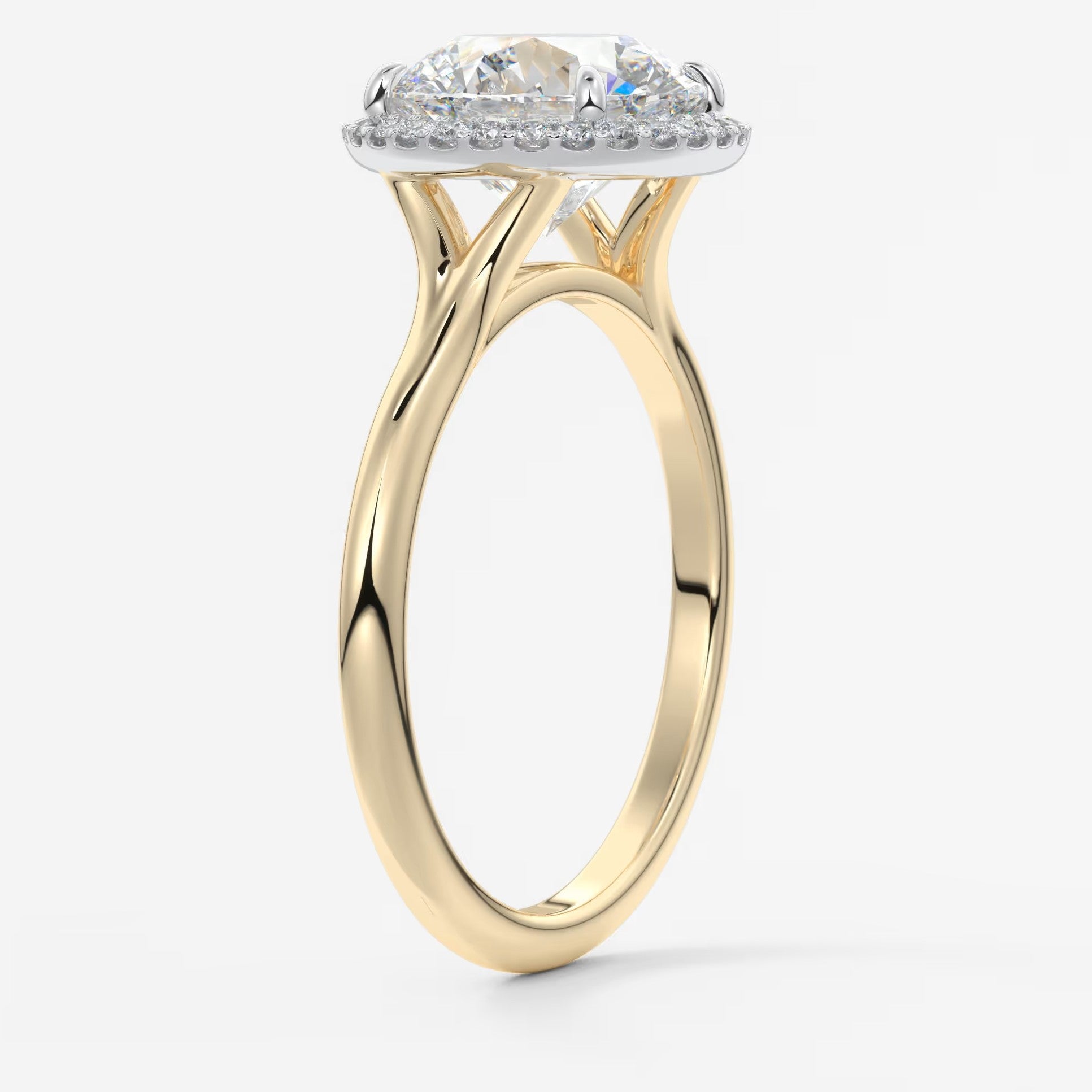 Aeris round halo two-tone engagement ring
