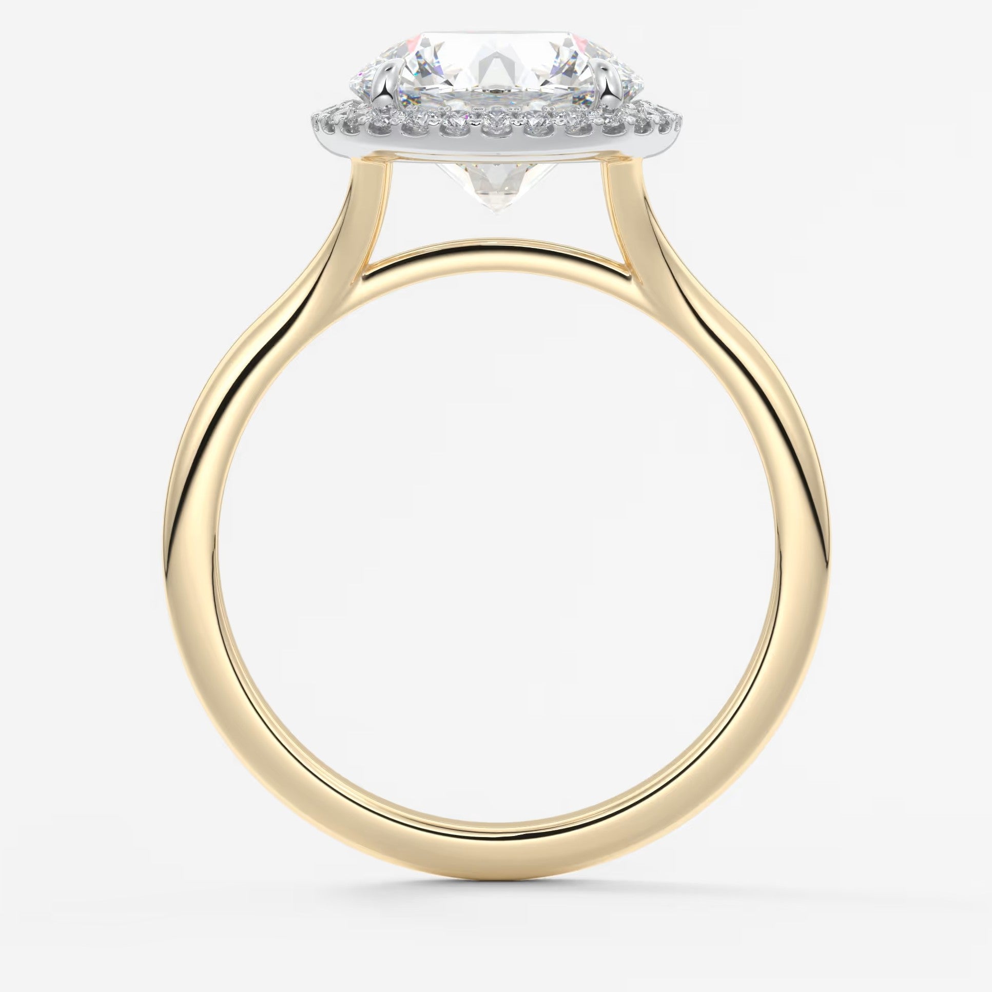 Aeris round halo two-tone engagement ring