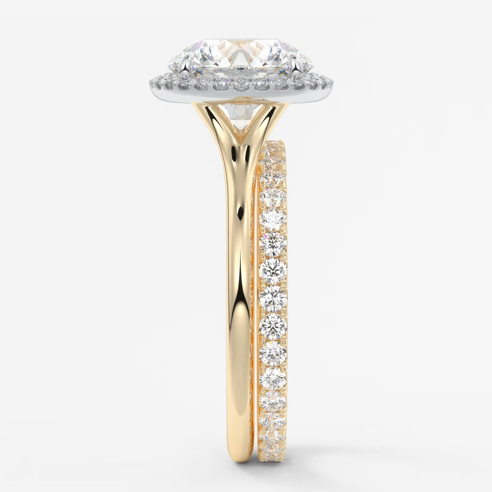 Aeris round halo two-tone engagement ring