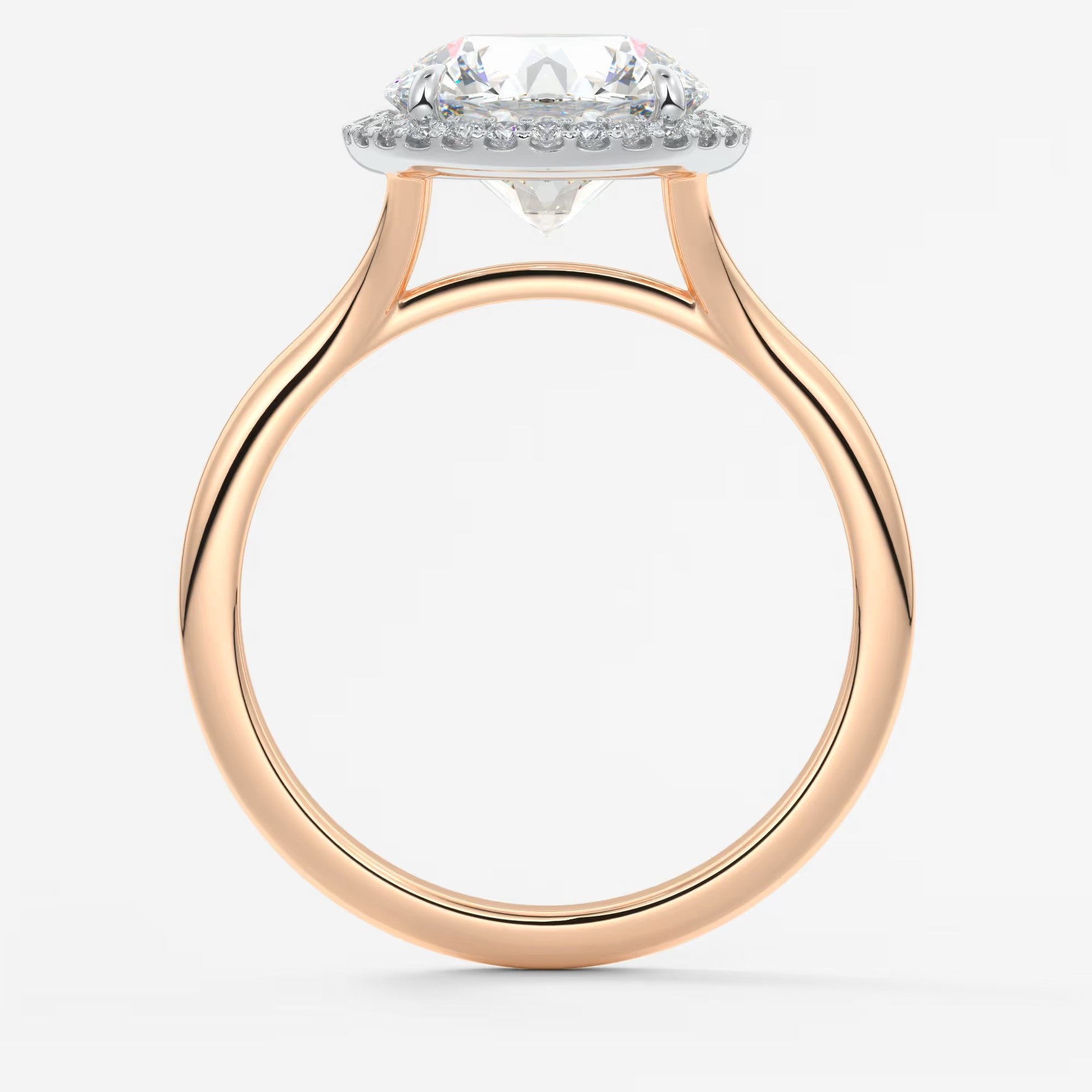 Aeris round halo two-tone engagement ring