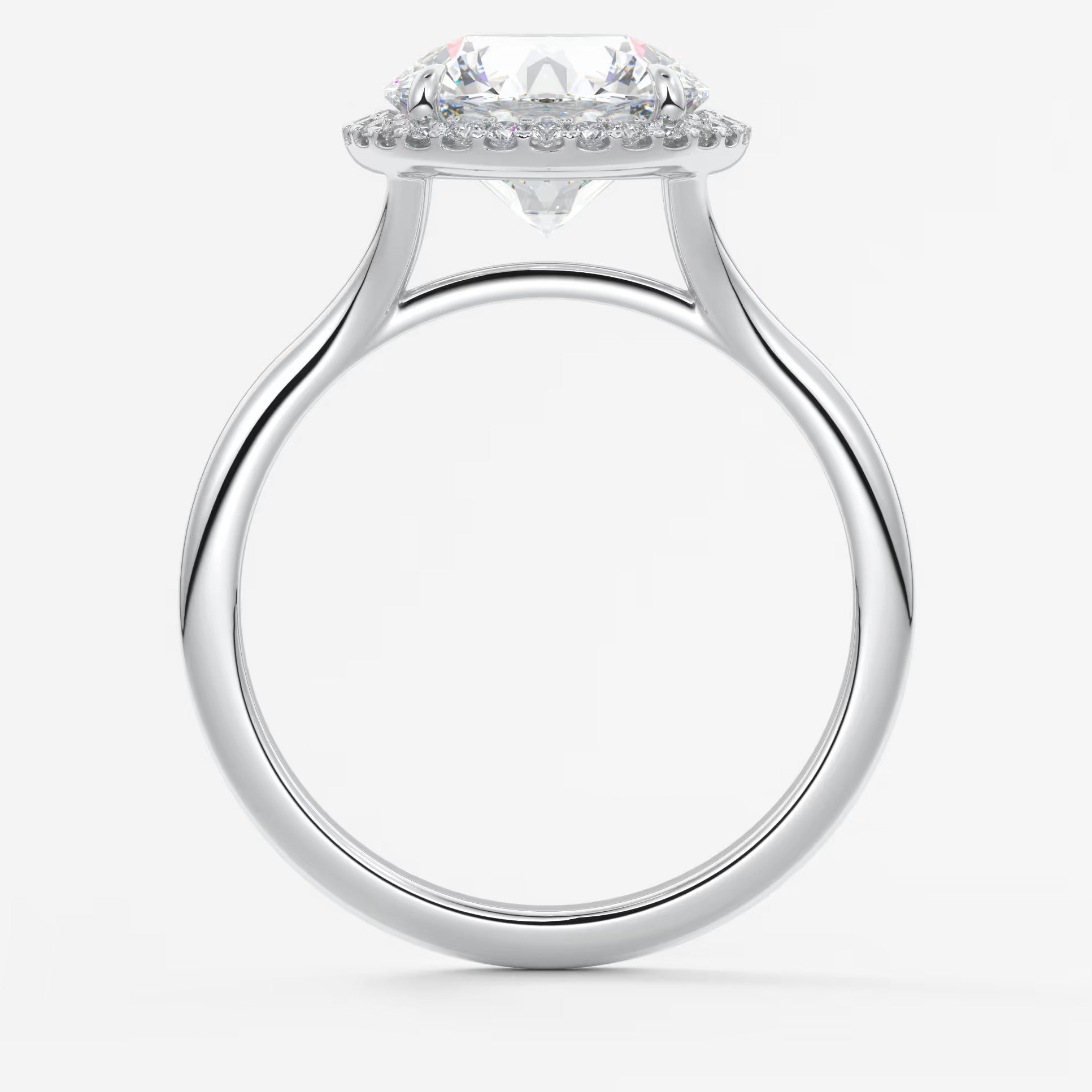 Aeris round halo two-tone engagement ring