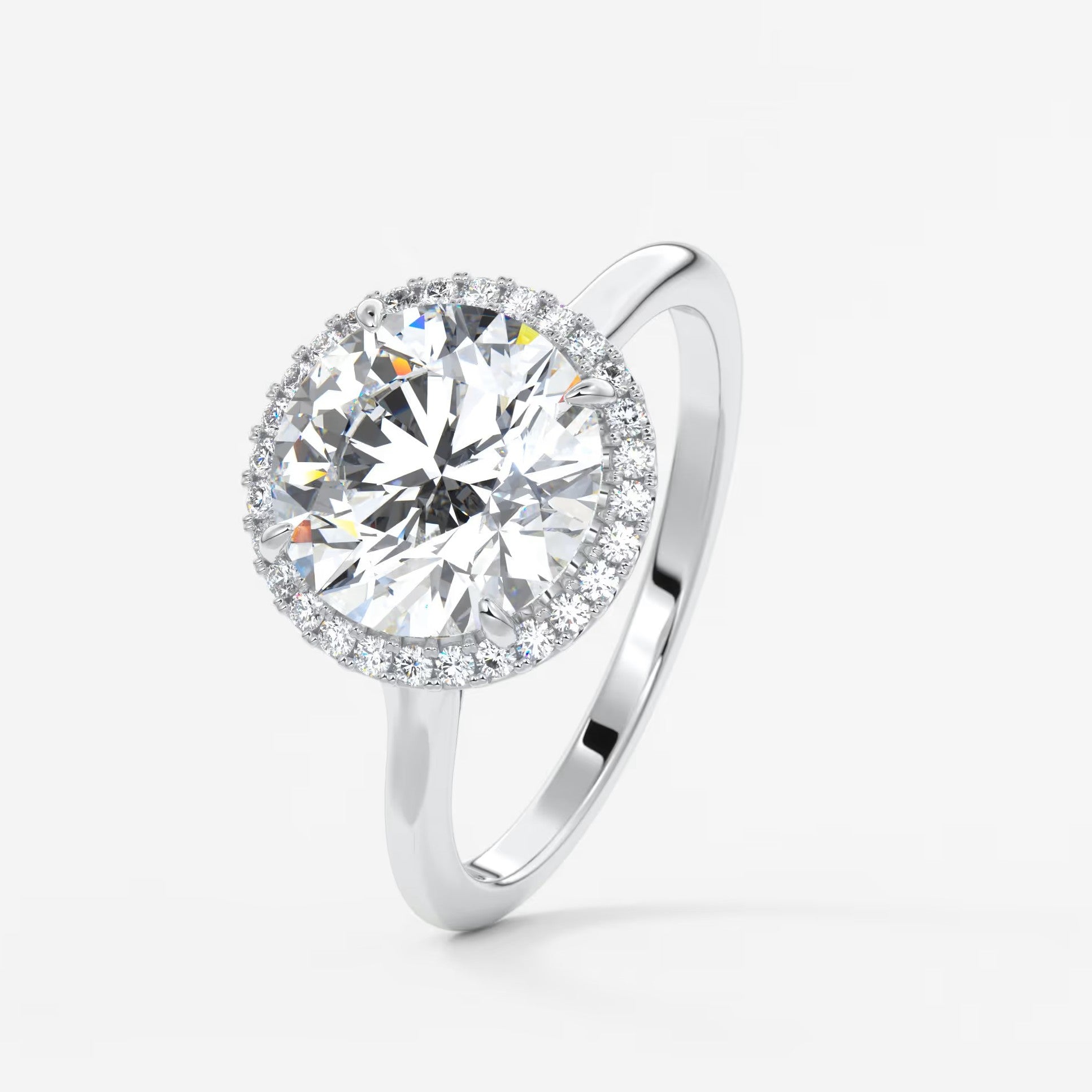 Aeris round halo two-tone engagement ring