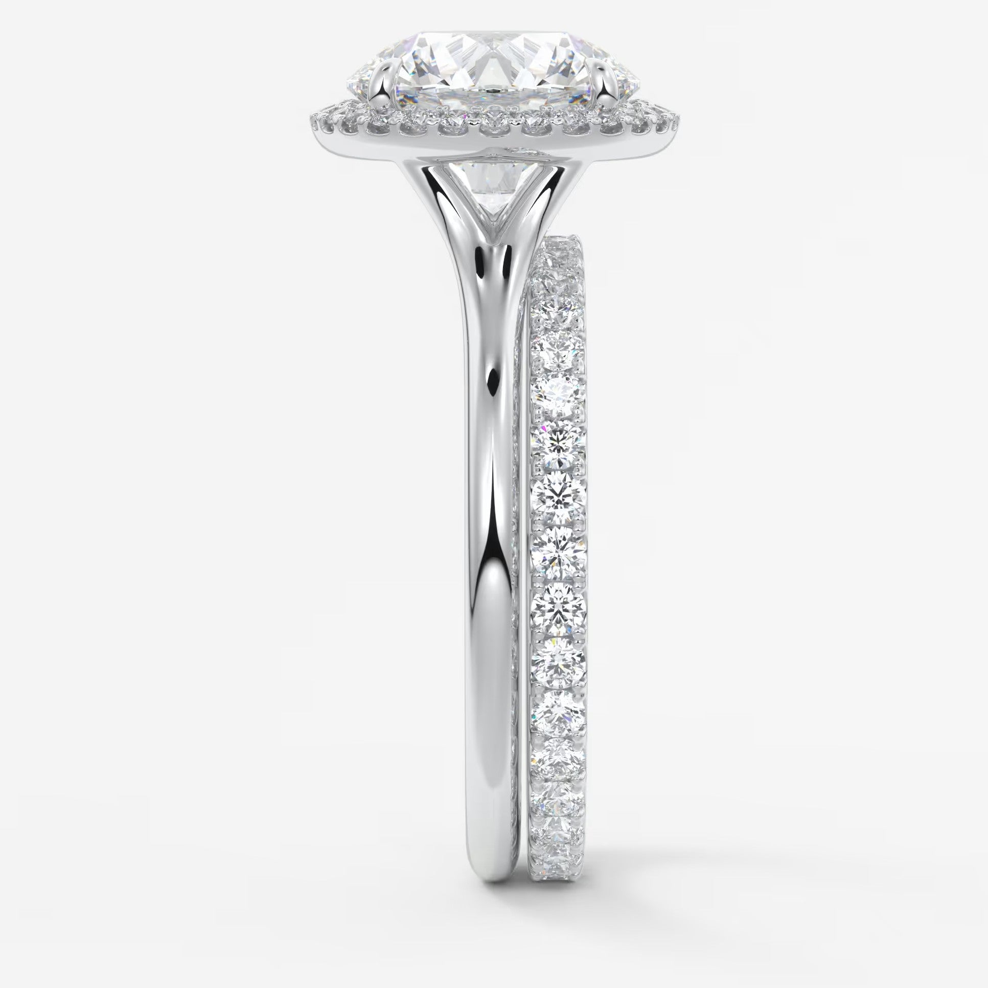 Aeris round halo two-tone engagement ring