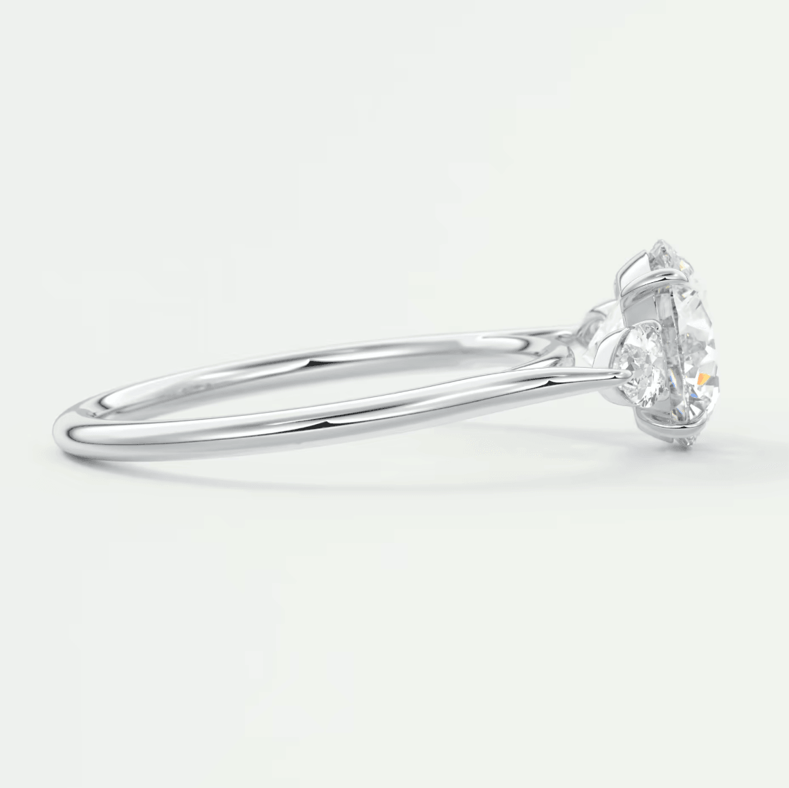 18k white gold solitaire diamond engagement ring with a round brilliant cut gemstone.