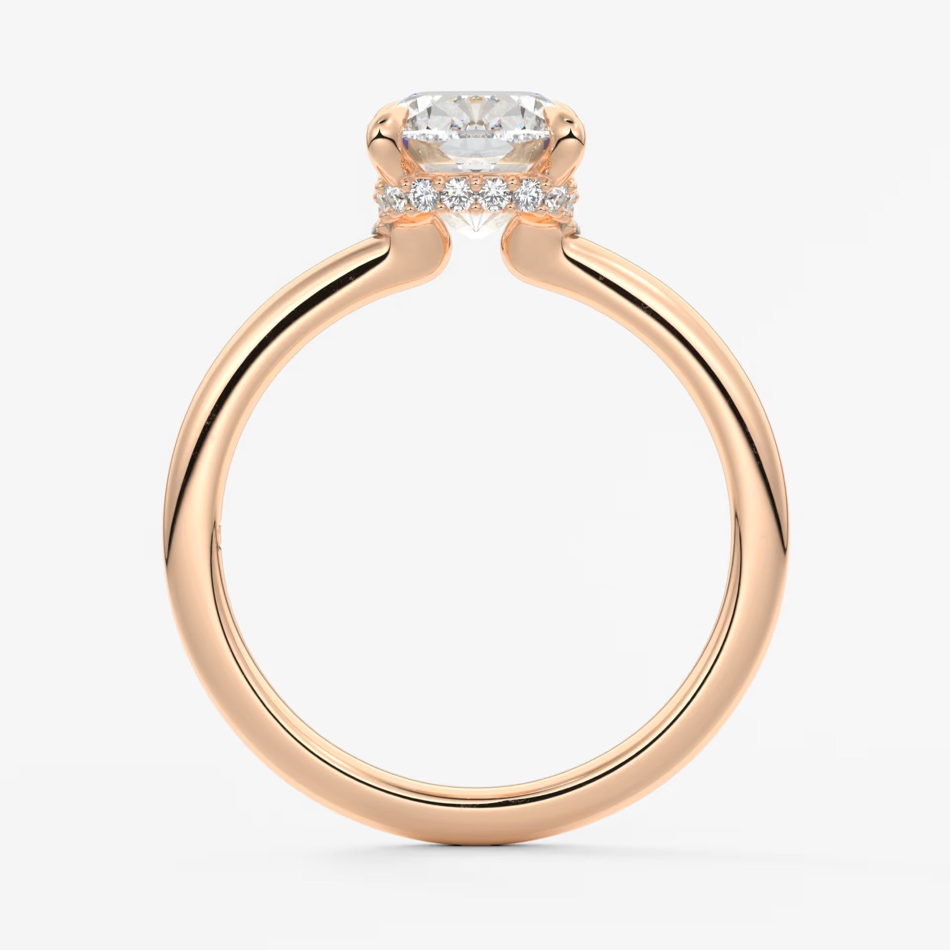 Aurora elongated cushion hidden halo engagement ring