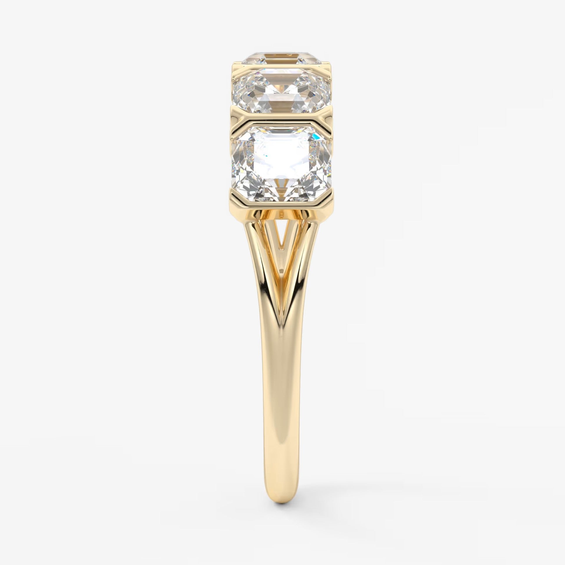 Avenor asscher five-stone engagement ring