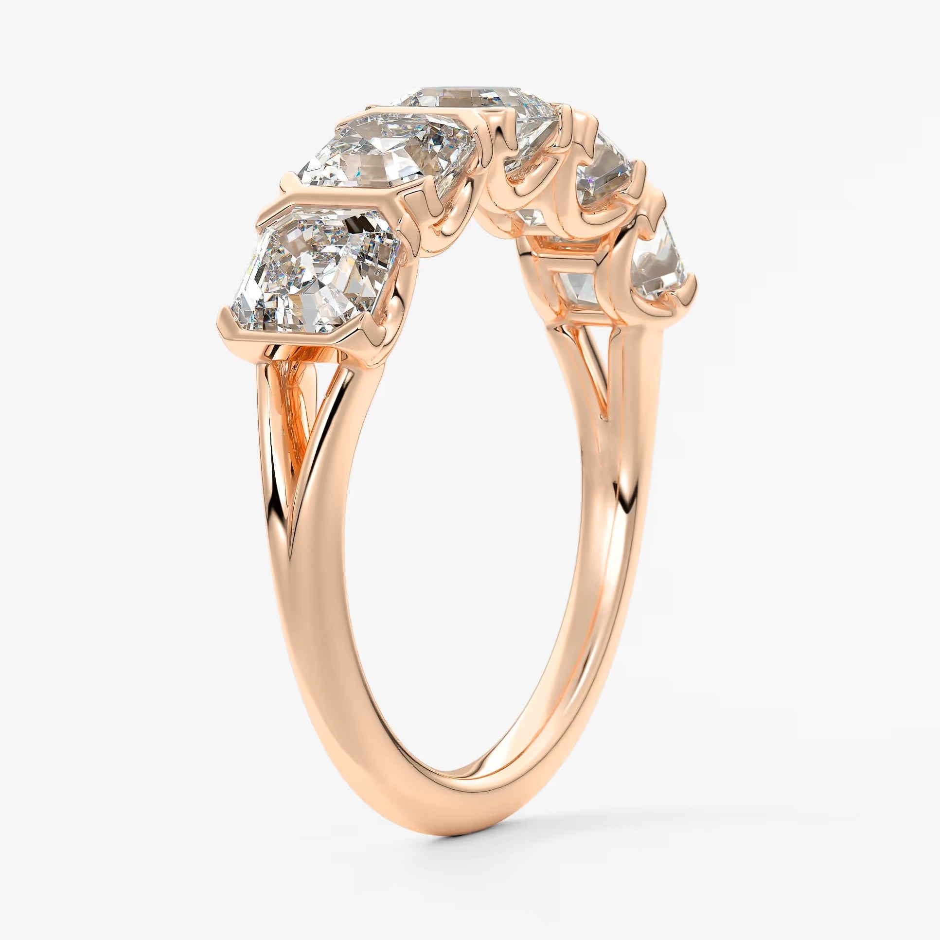 Avenor asscher five-stone engagement ring