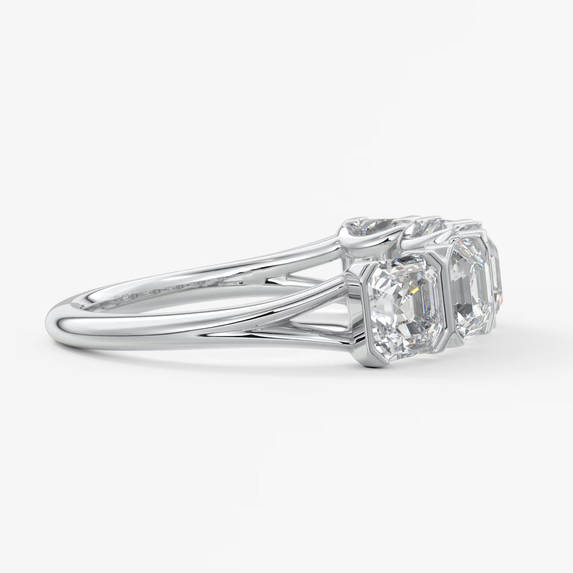 Avenor asscher five-stone engagement ring