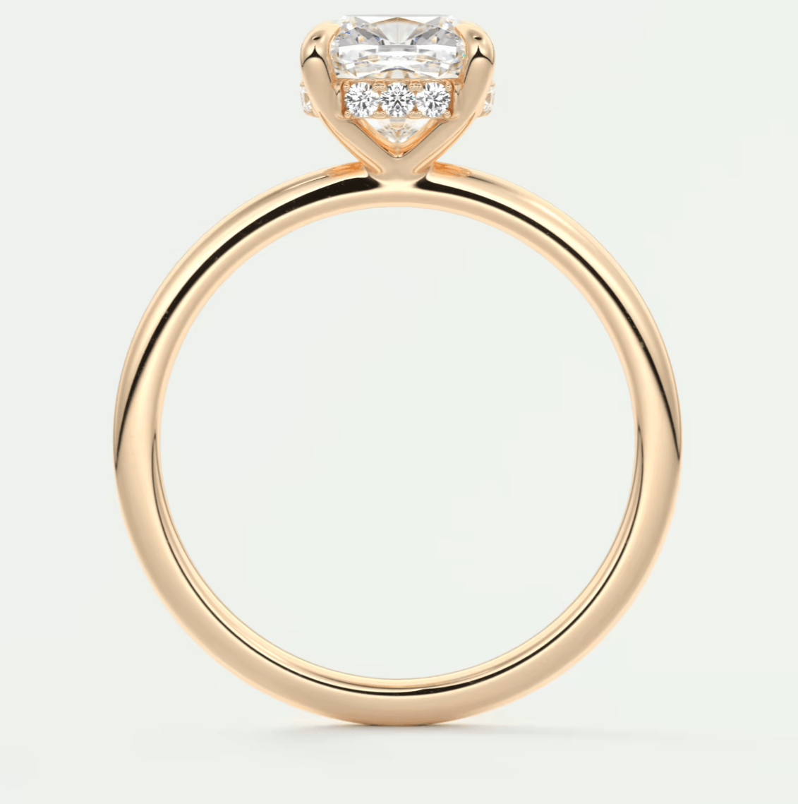18k yellow gold engagement ring with a princess cut diamond.
