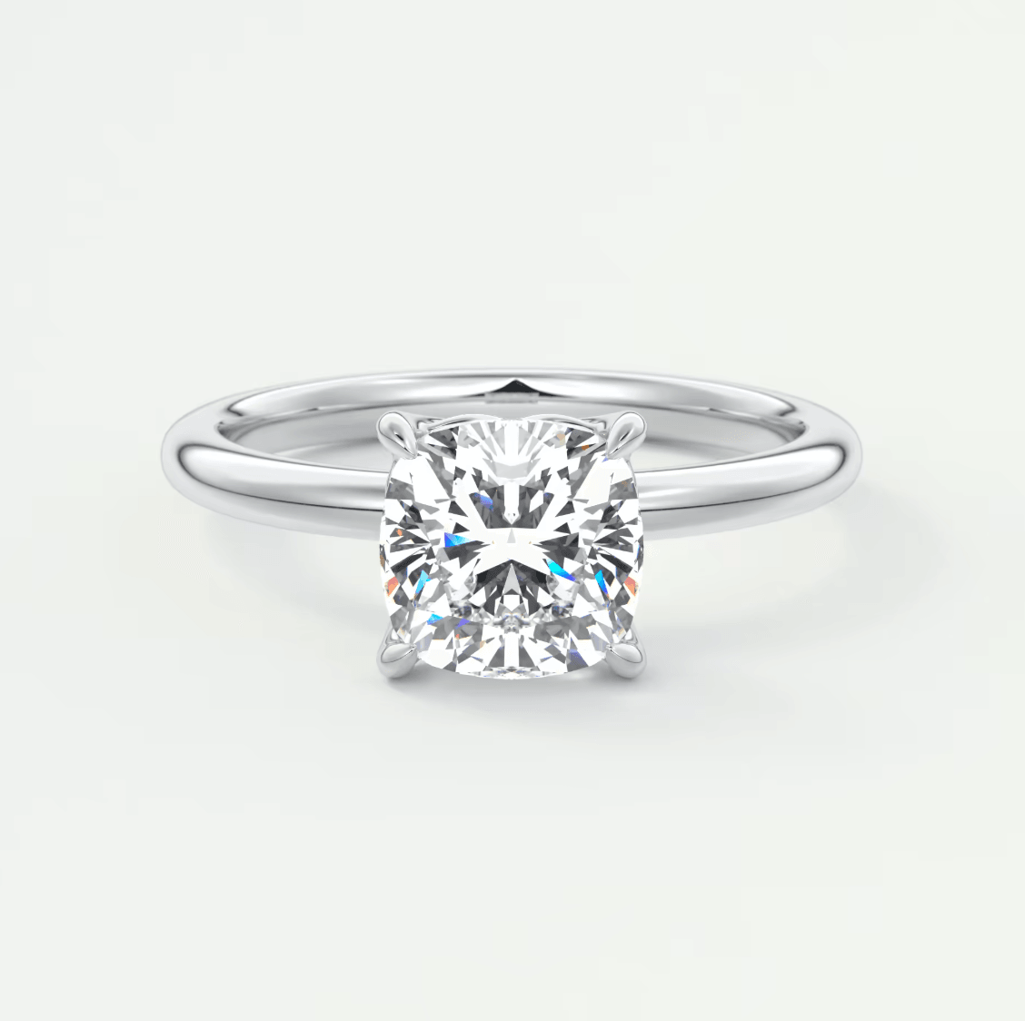 Princess cut diamond engagement ring in white gold.