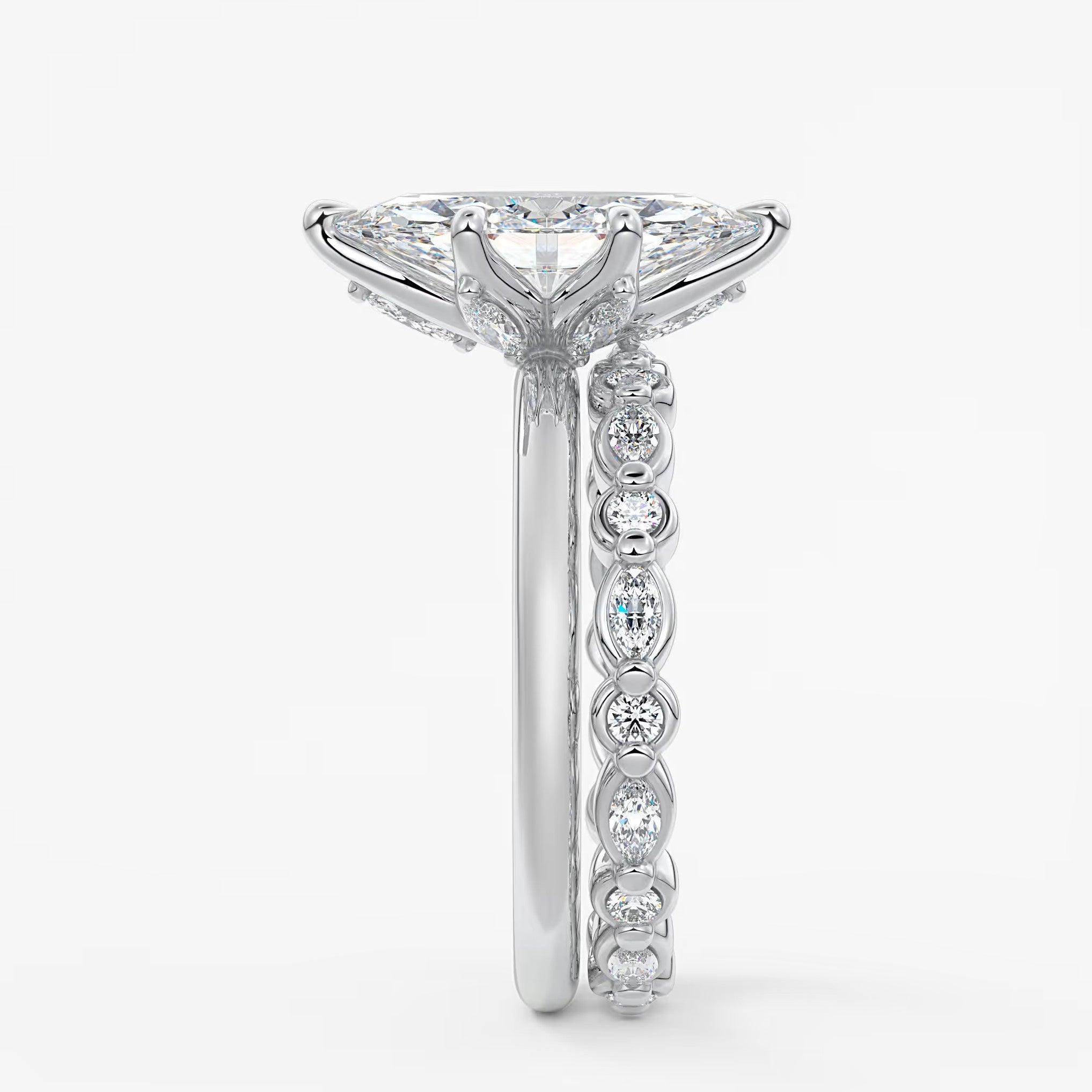 Celestia deluxe – two-tone marquise engagement ring