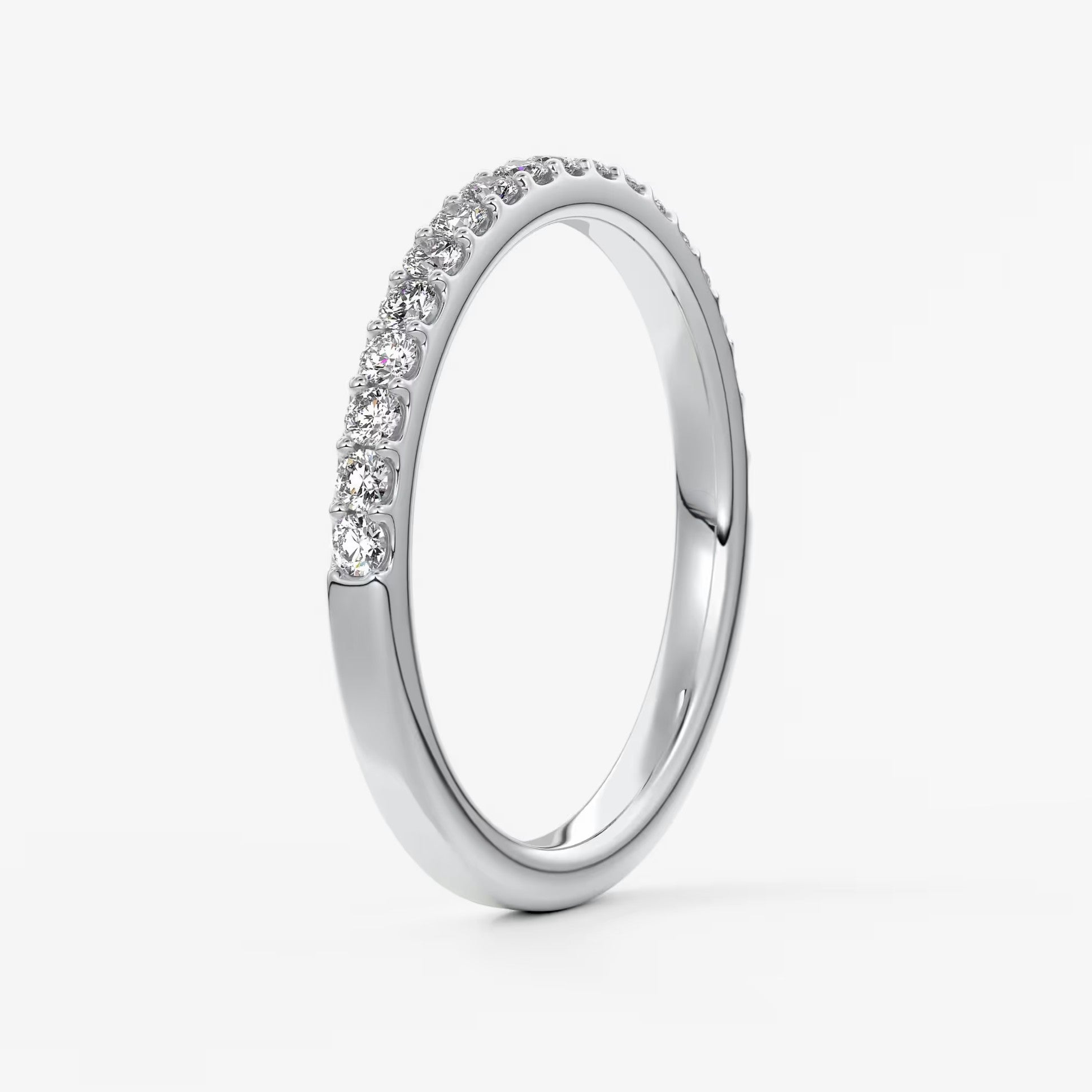 Elise classic half-eternity wedding band