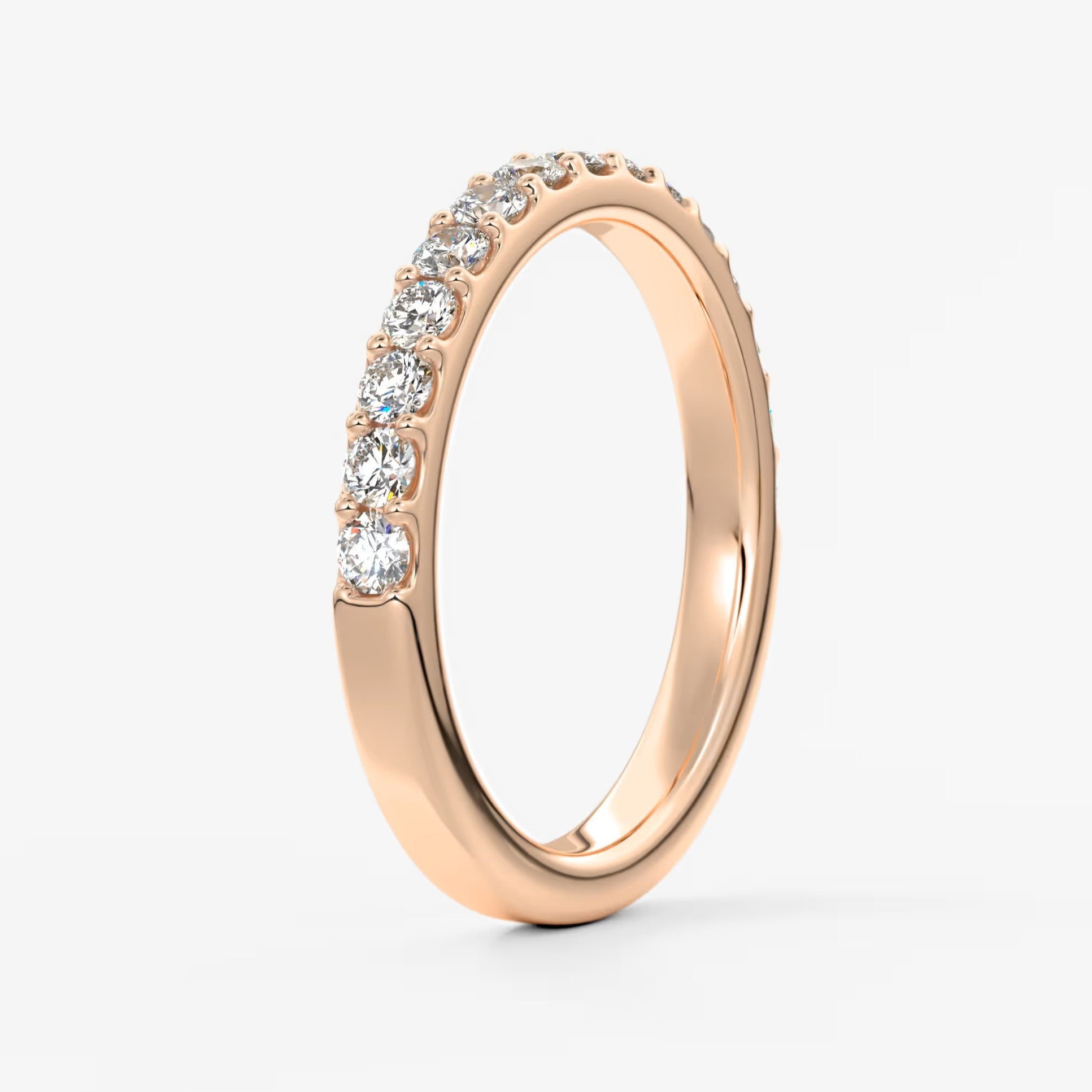 Elise classic half-eternity wedding band