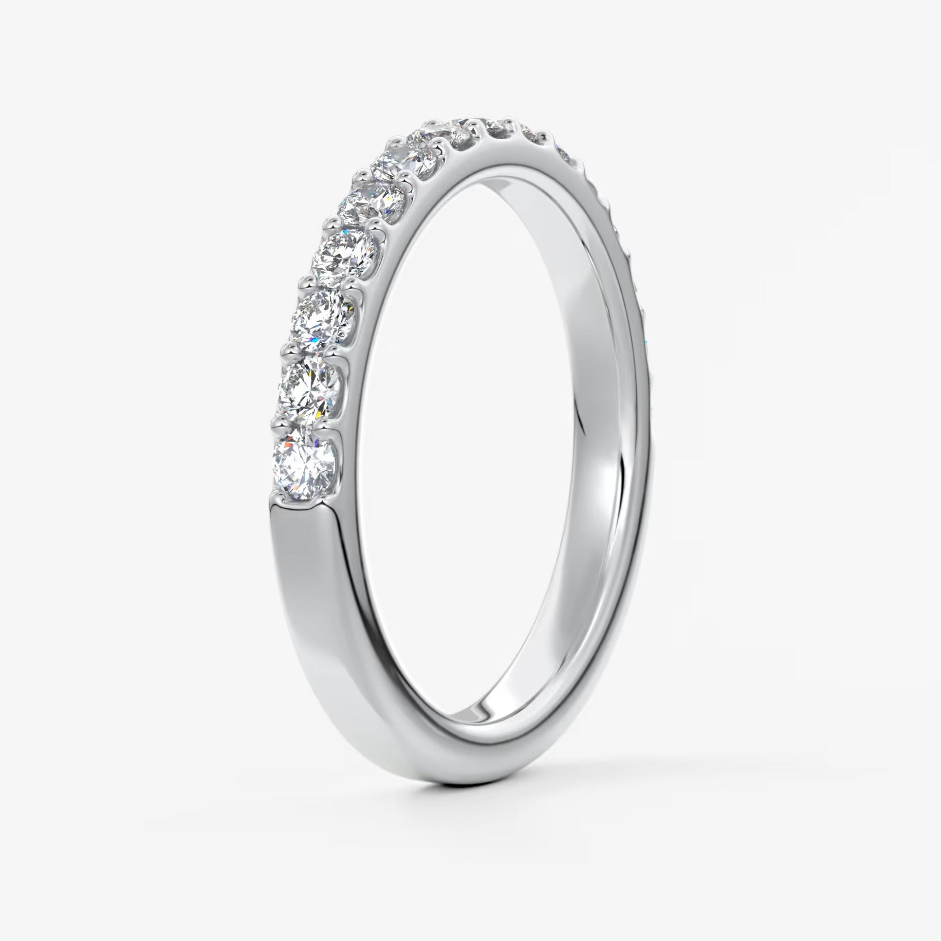 Elise classic half-eternity wedding band