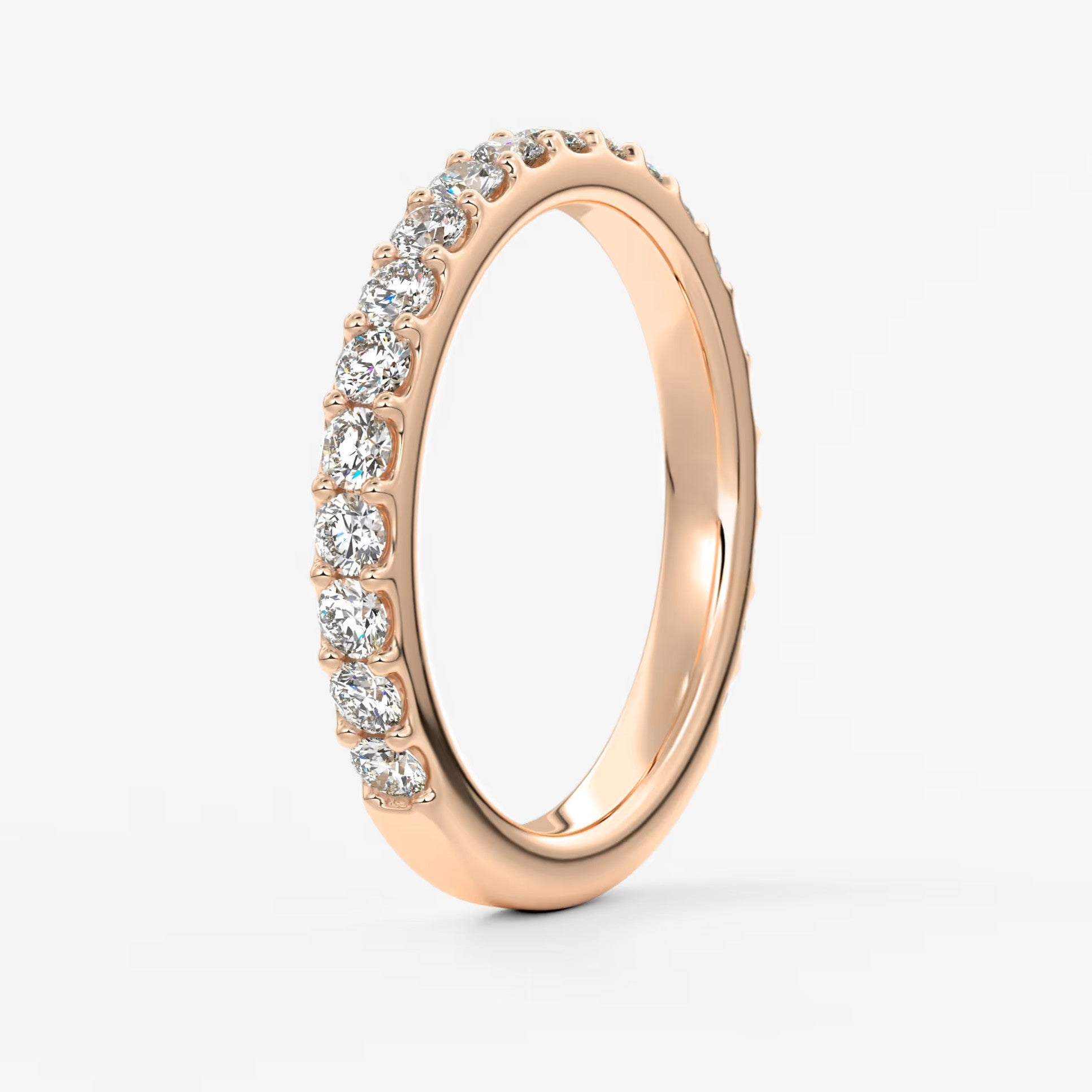 Elise classic three-quarter eternity wedding band