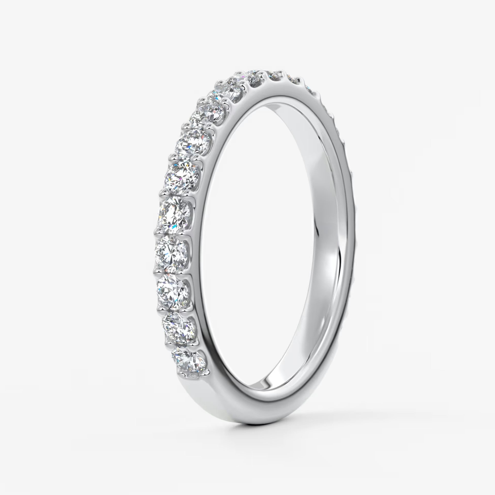 Elise classic three-quarter eternity wedding band