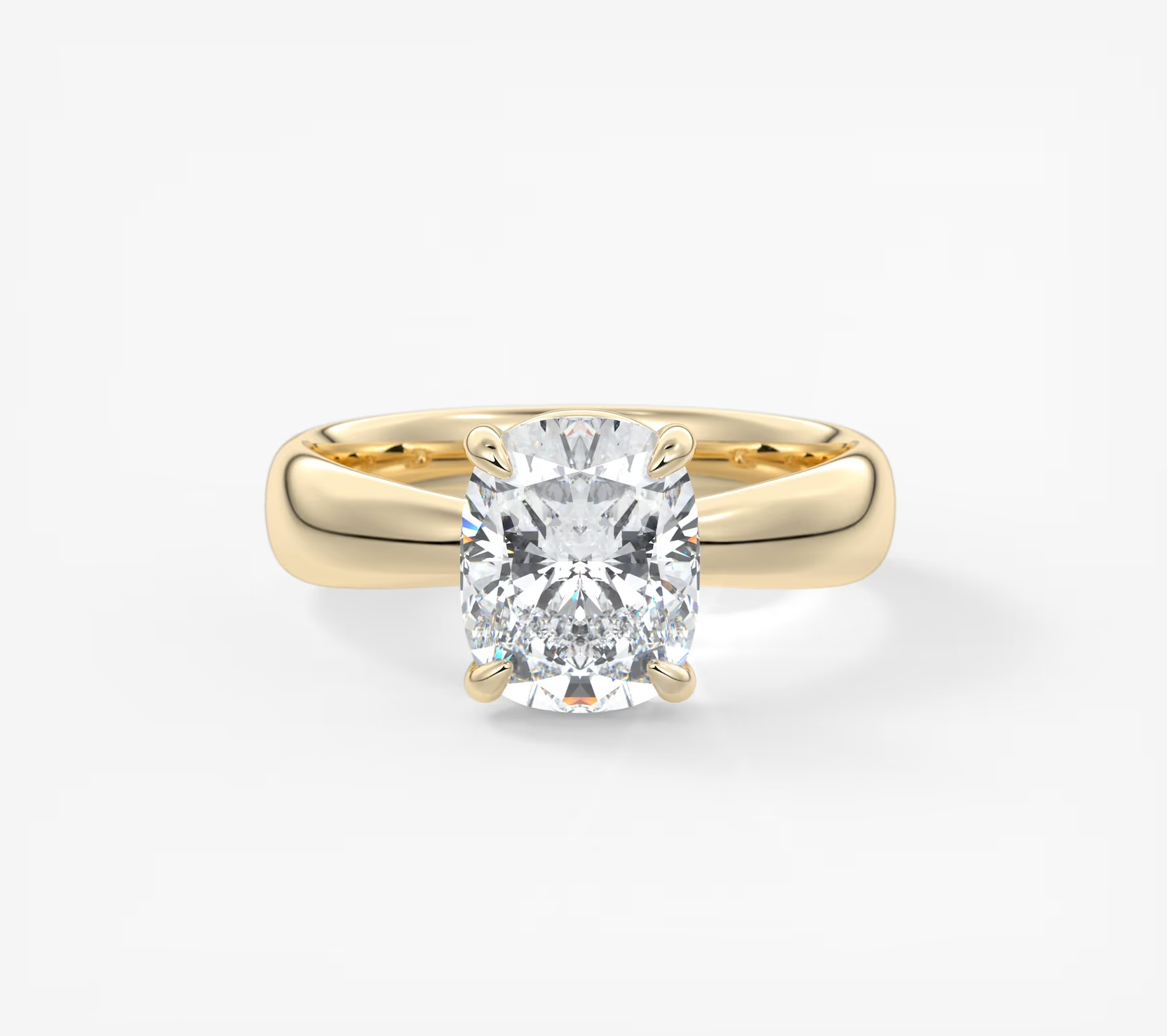 Elysian Tapered Elongated Cushion Gold Engagement Ring