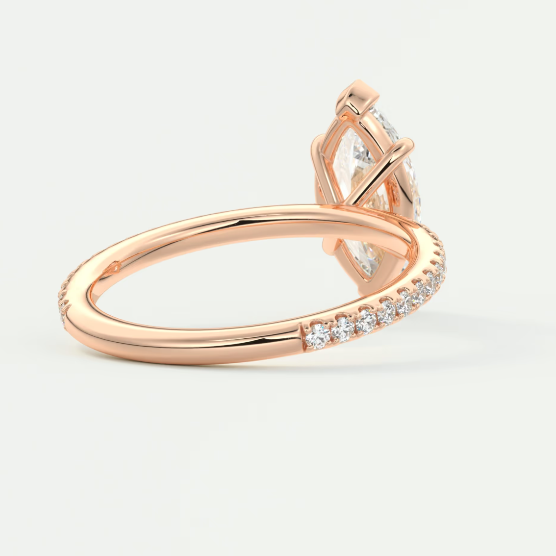 Custom made isolde marquise pavé solitaire engagement ring | diamond lab australia