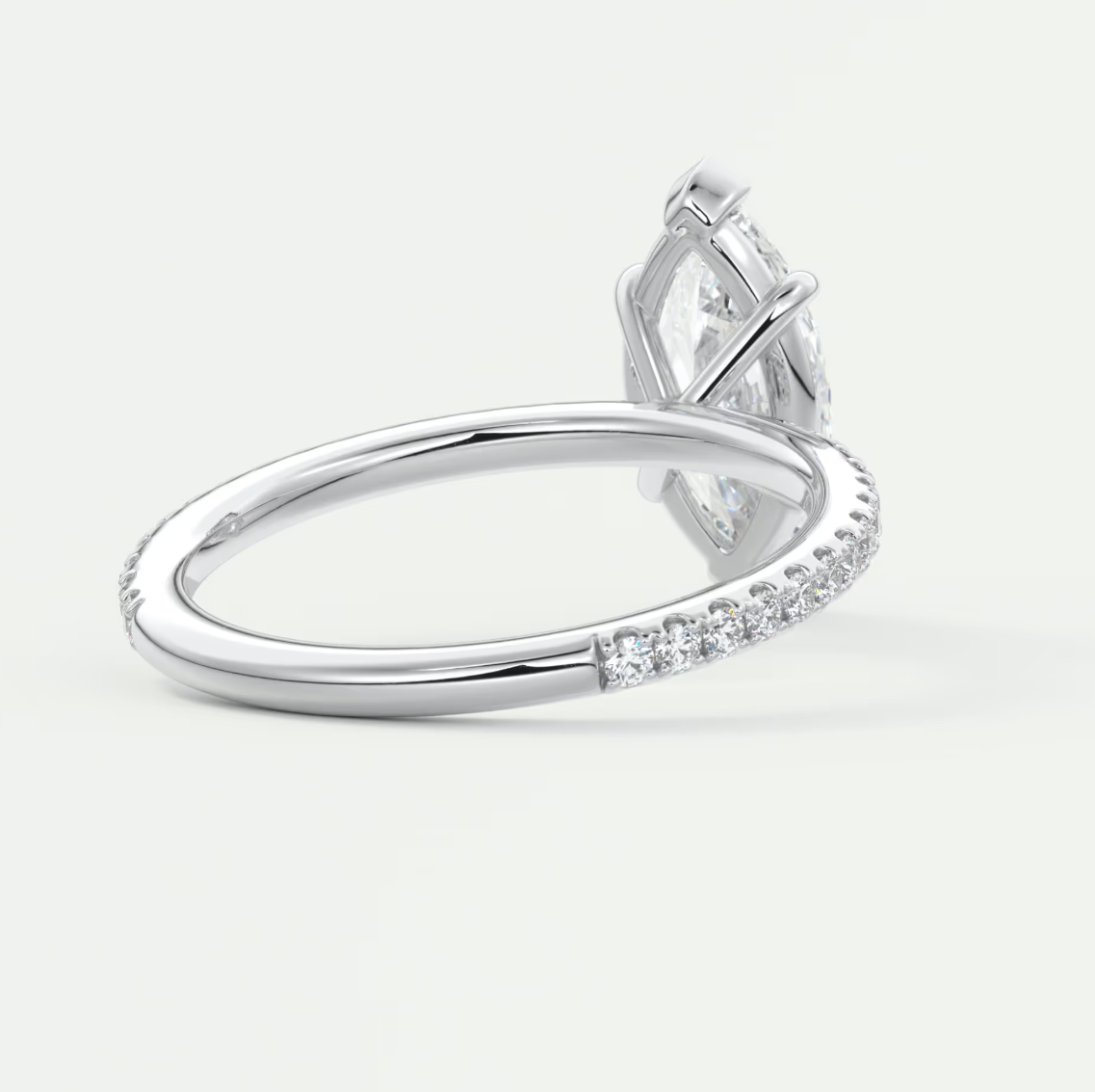 Custom made isolde marquise pavé solitaire engagement ring | diamond lab australia