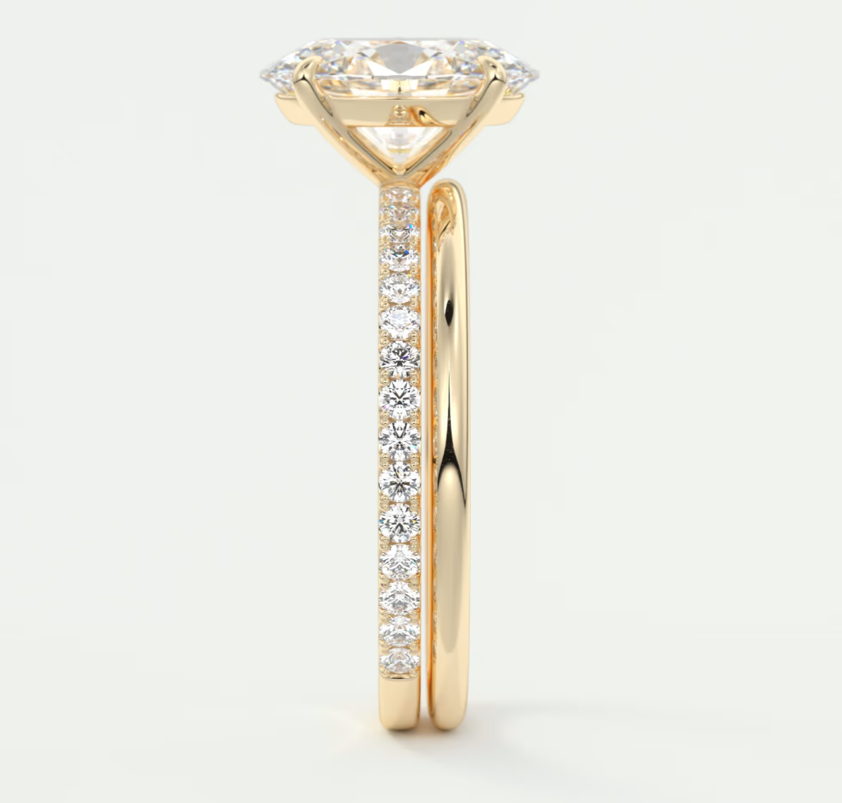 Custom made isolde oval pavé solitaire ring | lab-grown or moissanite | diamondlab