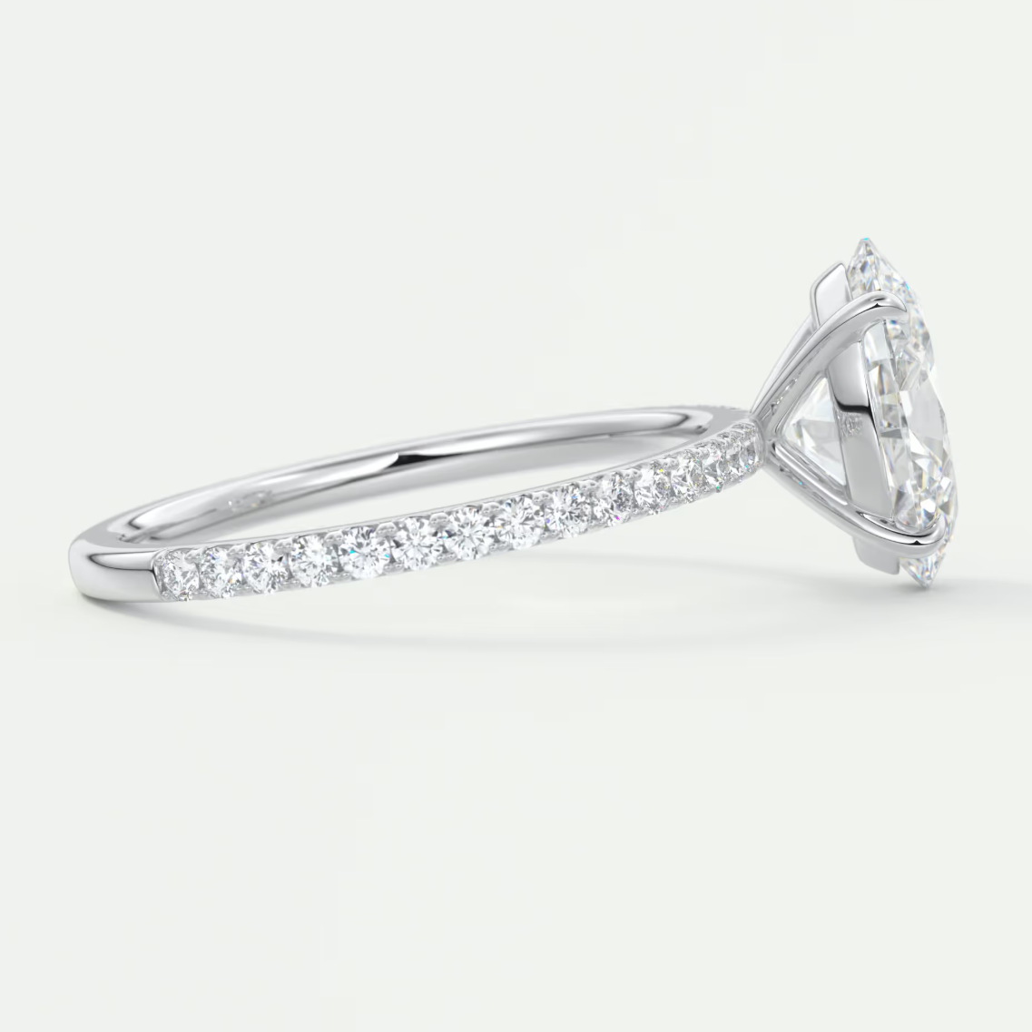 Custom made isolde oval pavé solitaire ring | lab-grown or moissanite | diamondlab