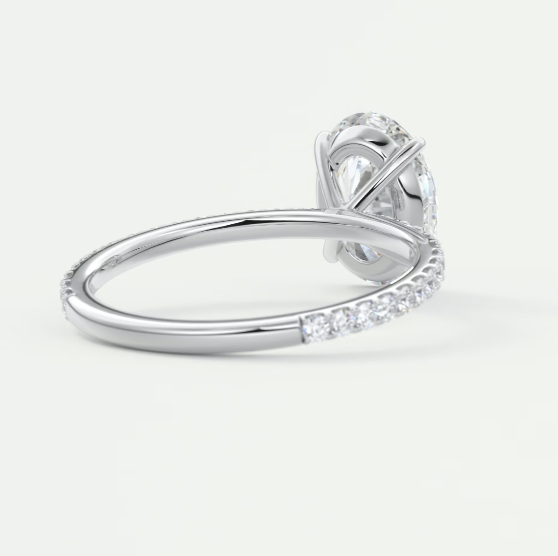 Custom made isolde oval pavé solitaire ring | lab-grown or moissanite | diamondlab