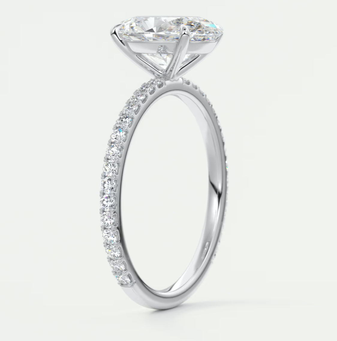 Custom made isolde oval pavé solitaire ring | lab-grown or moissanite | diamondlab