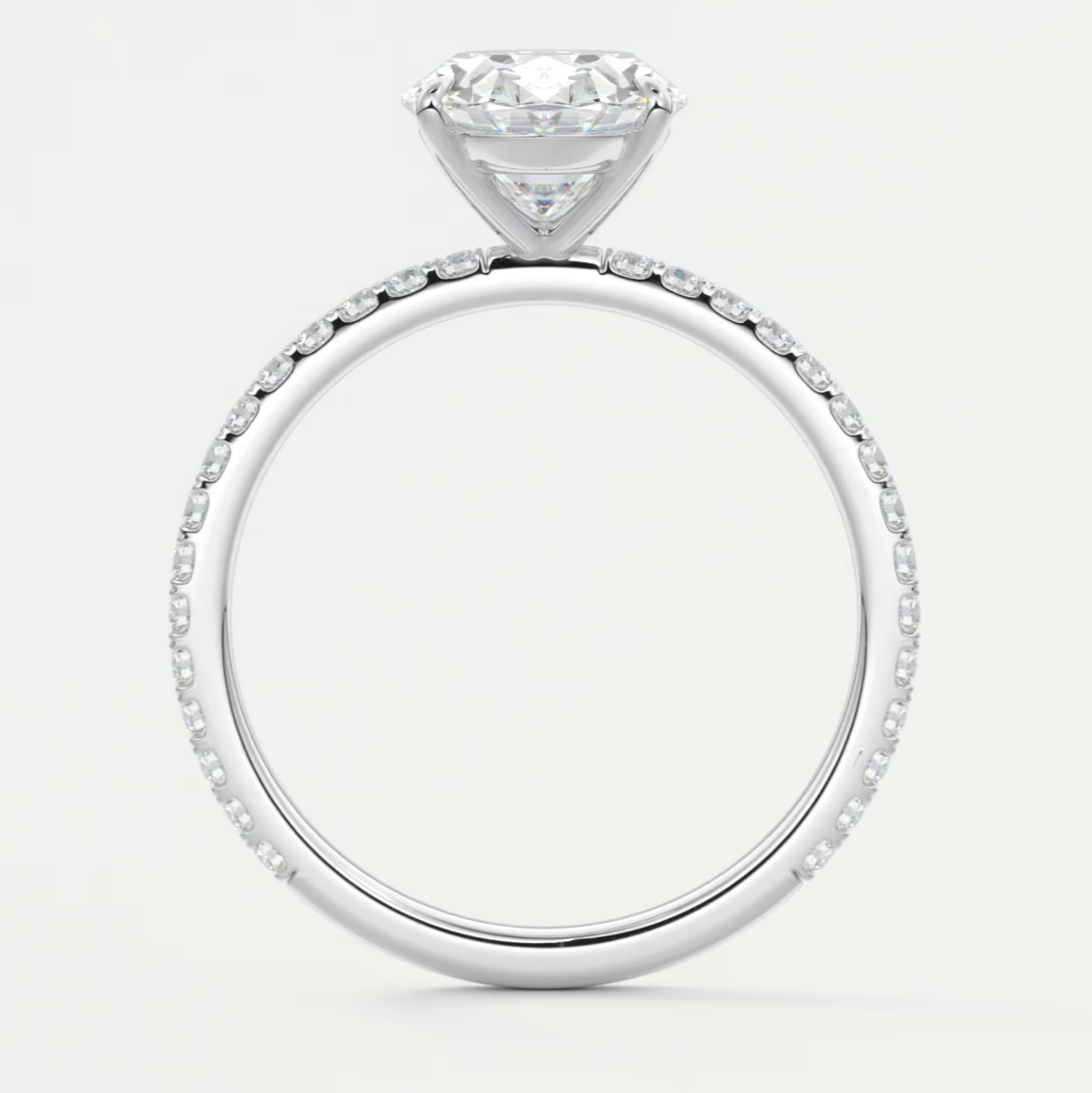 Custom made isolde oval pavé solitaire ring | lab-grown or moissanite | diamondlab