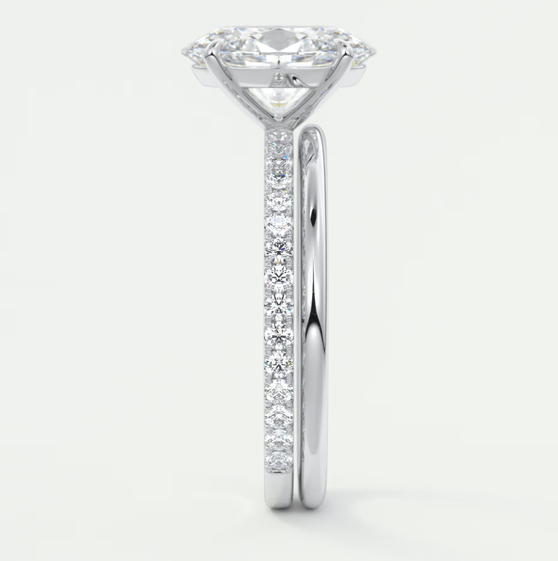 Custom made isolde oval pavé solitaire ring | lab-grown or moissanite | diamondlab