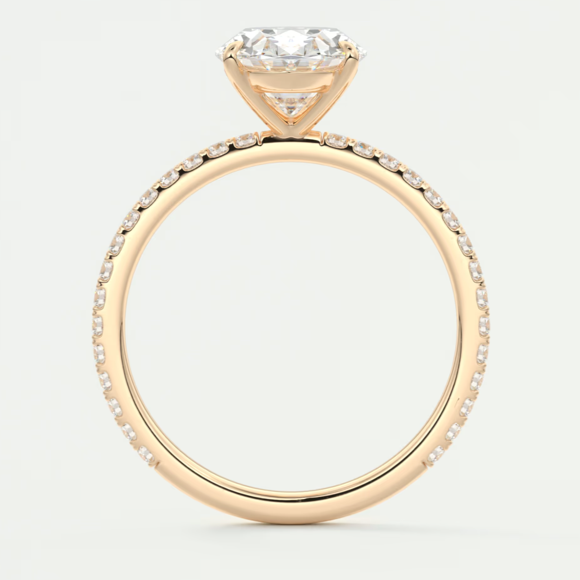 Custom made isolde oval pavé solitaire ring | lab-grown or moissanite | diamondlab