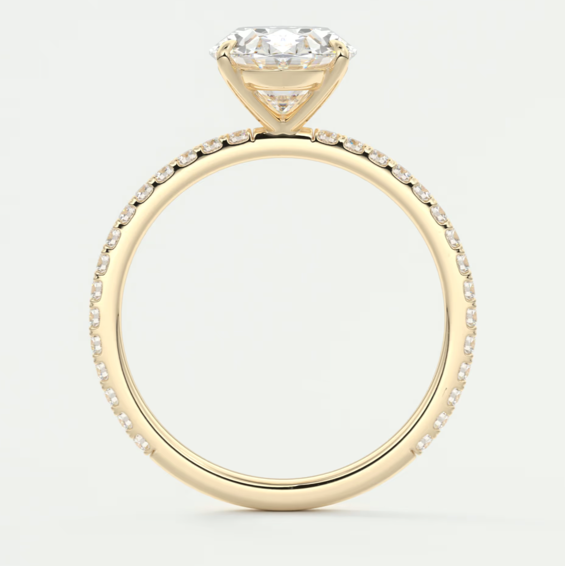 Custom made isolde oval pavé solitaire ring | lab-grown or moissanite | diamondlab