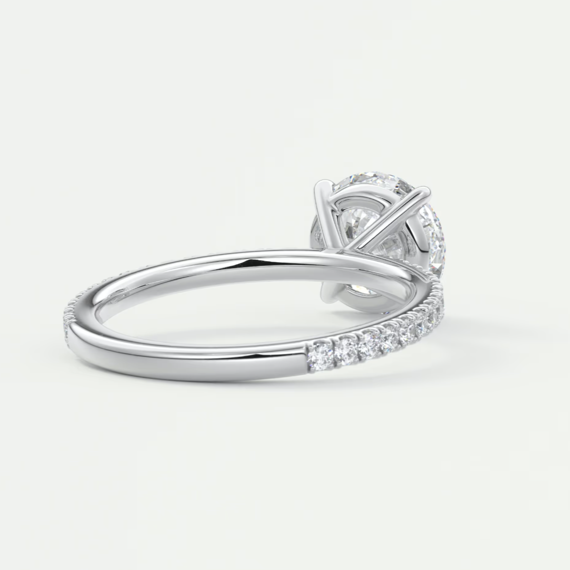 Custom made isolde pavé round brilliant solitaire ring | lab or moissanite
