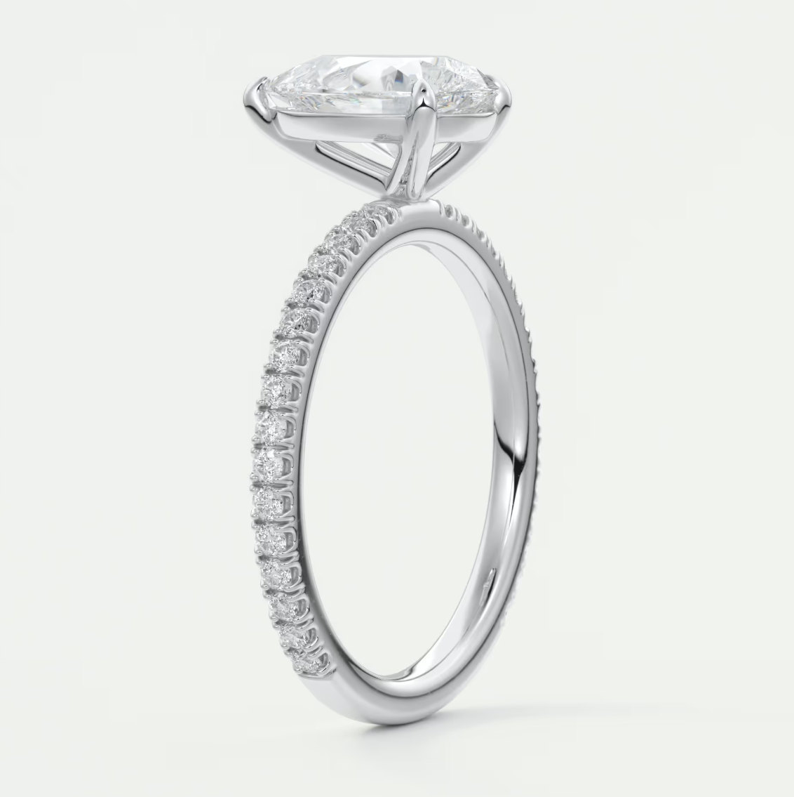 Custom made isolde princess pavé solitaire ring | lab-grown diamond or moissanite