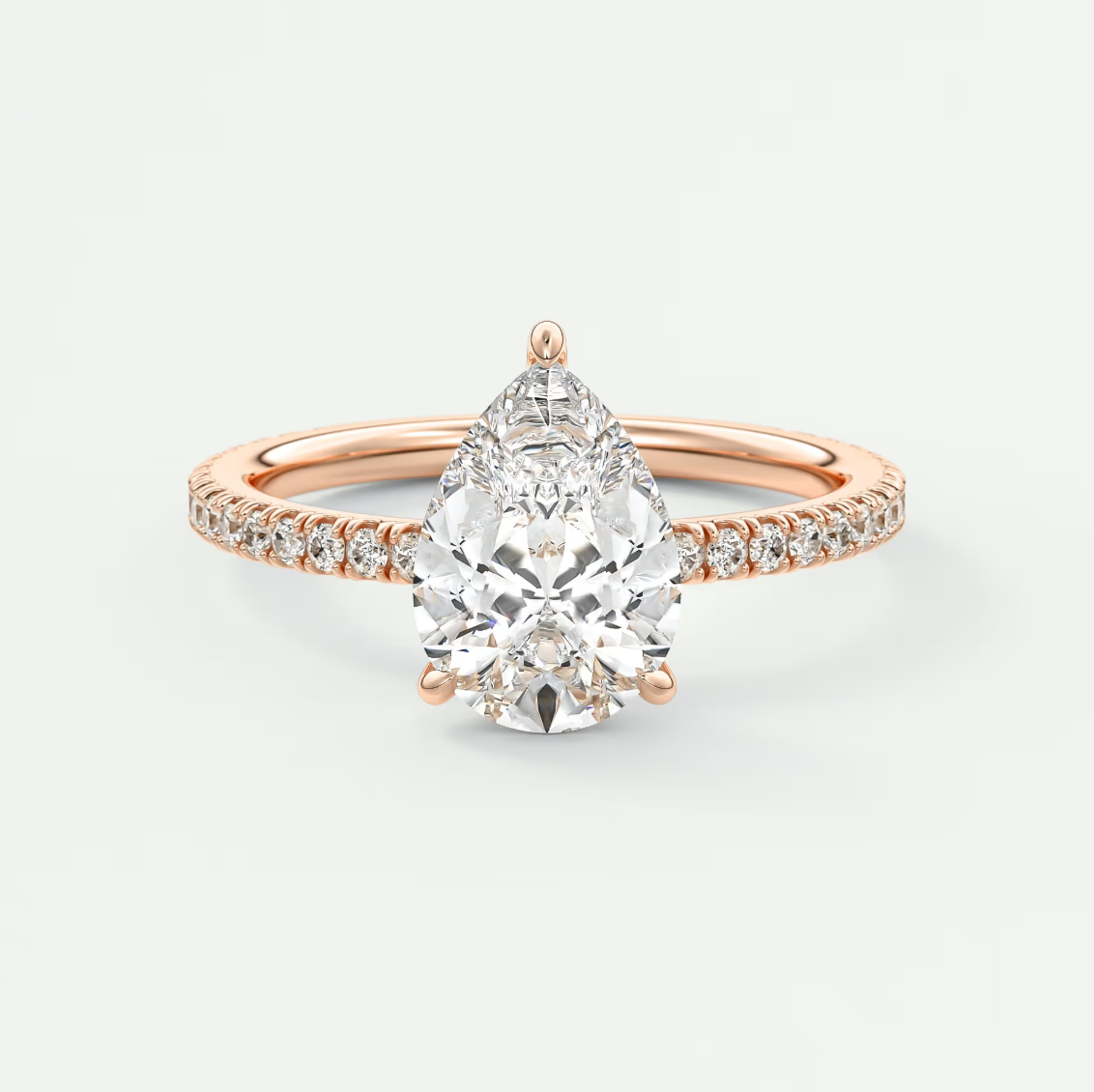 Custom made isolde princess pavé solitaire ring | lab-grown diamond or moissanite
