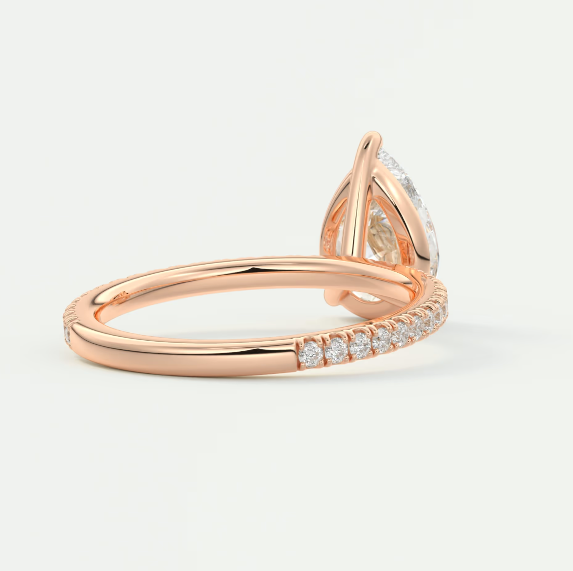 Custom made isolde princess pavé solitaire ring | lab-grown diamond or moissanite
