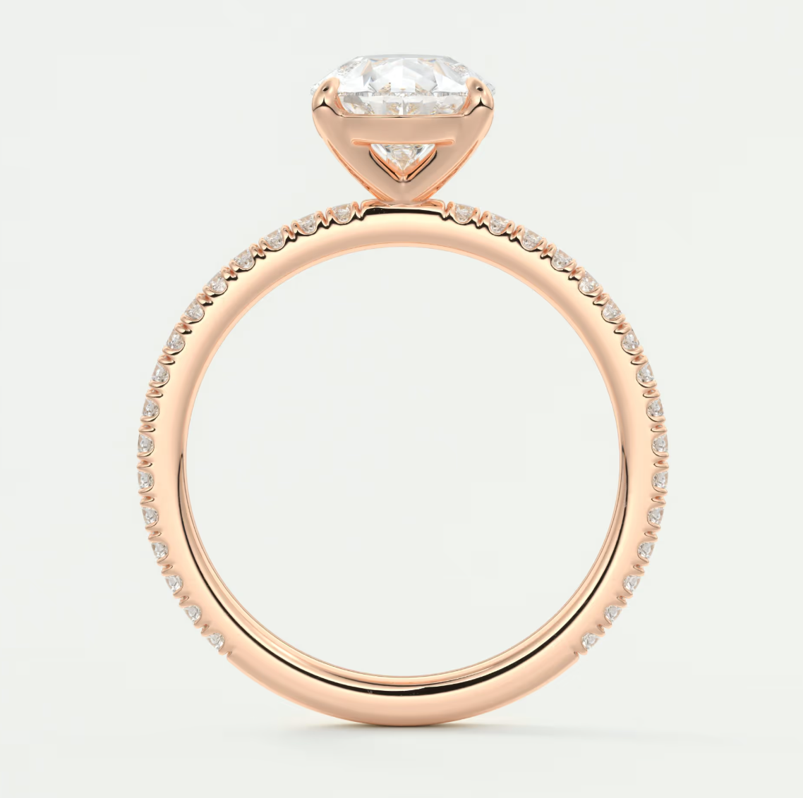 Custom made isolde princess pavé solitaire ring | lab-grown diamond or moissanite