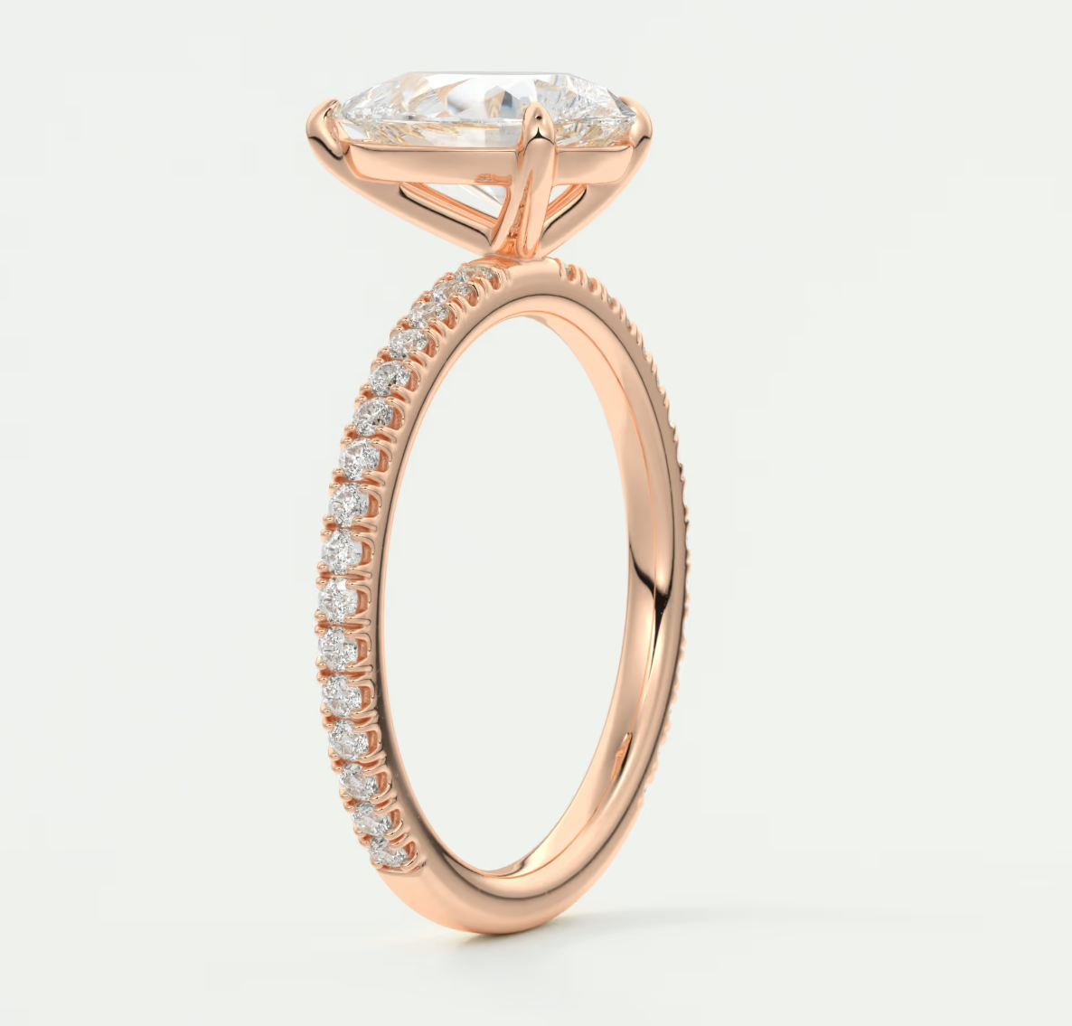 Custom made isolde princess pavé solitaire ring | lab-grown diamond or moissanite